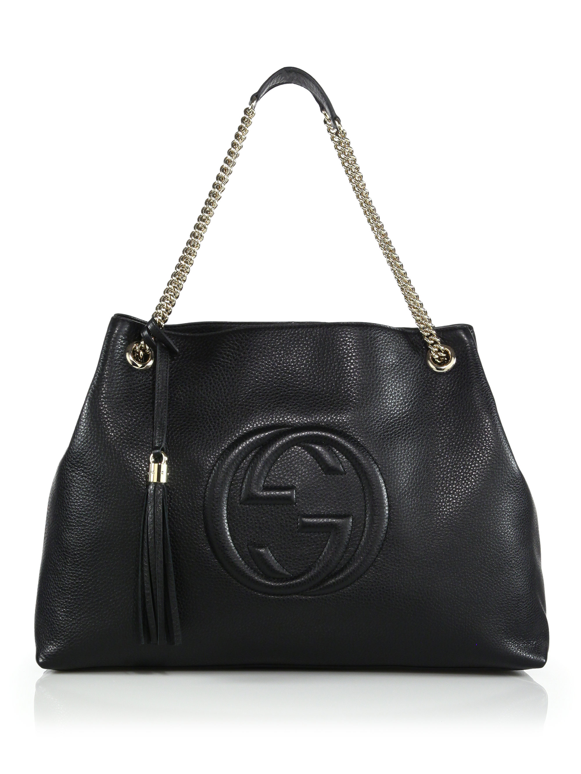 Gucci Soho Leather Large Shoulder Bag in Black - Lyst