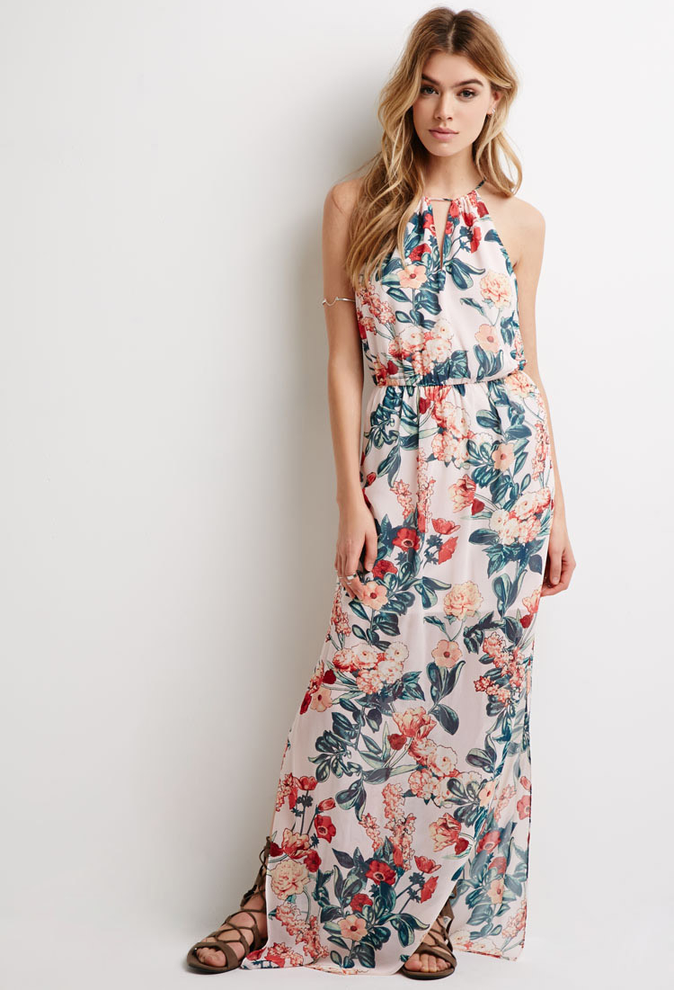 Lyst - Forever 21 Floral Print Maxi Dress
