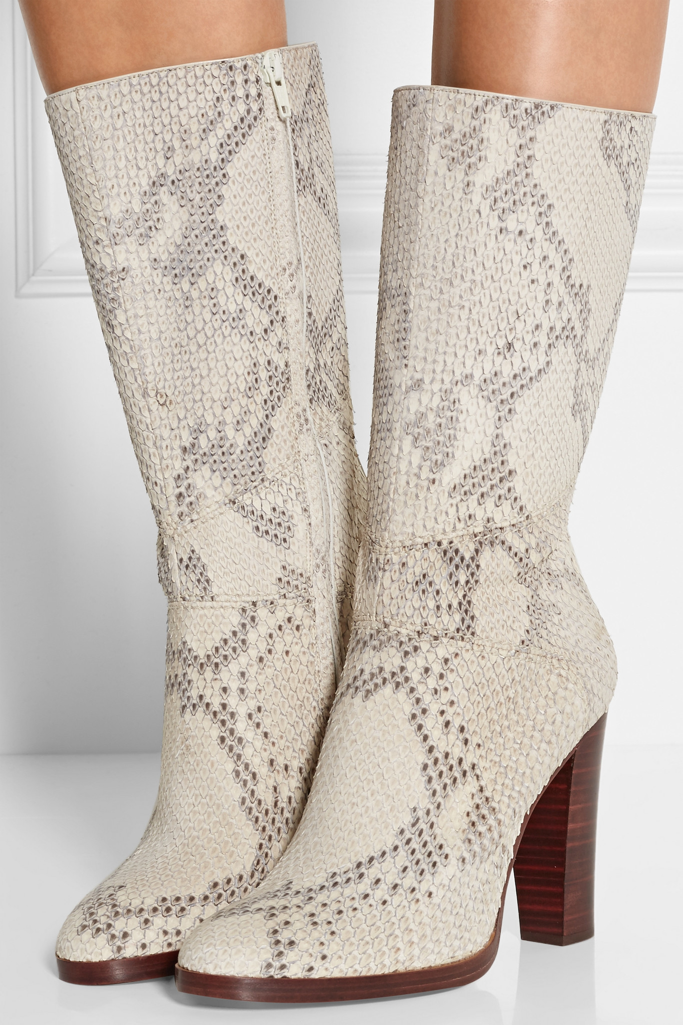 chloe python boots