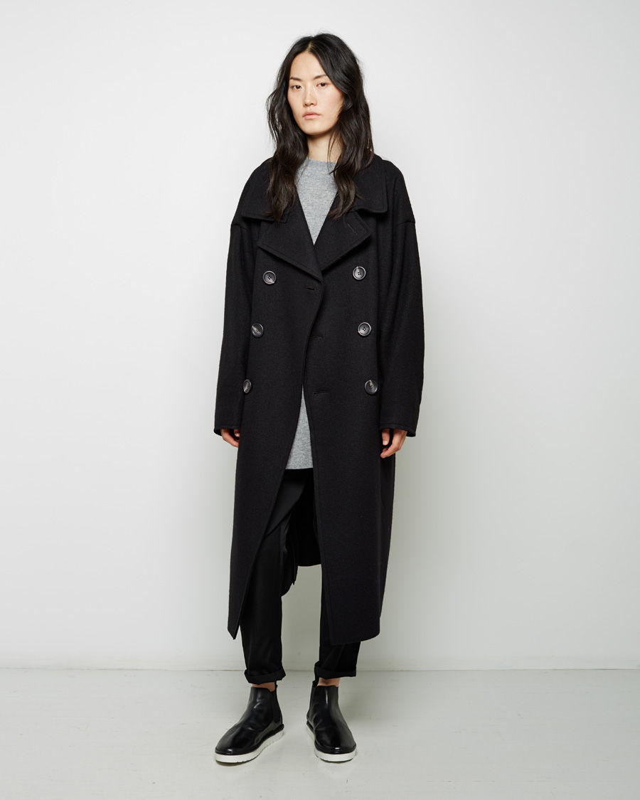 Ramonti Women S Double Ted Black Wool Pea Coat Free Black Coat Wool Winter Spring Autumn Warm Women Clothing Long Jacket Outerwear Dress
