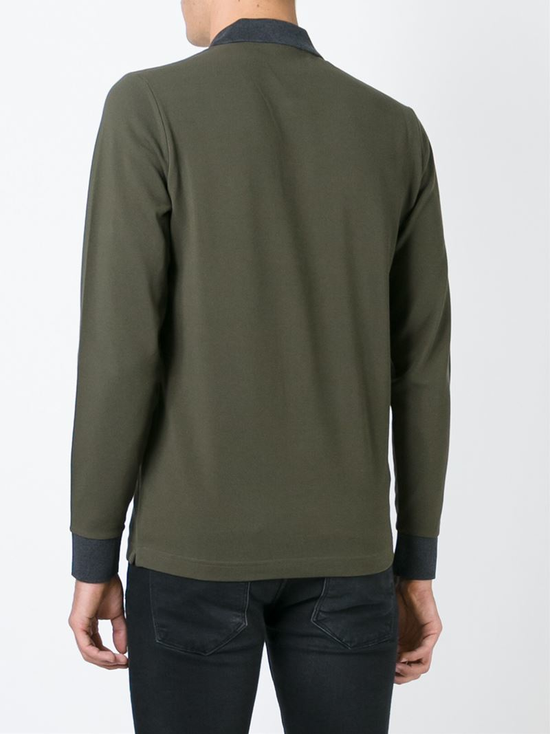 moncler long sleeve polo green moncler long sleeve polo green