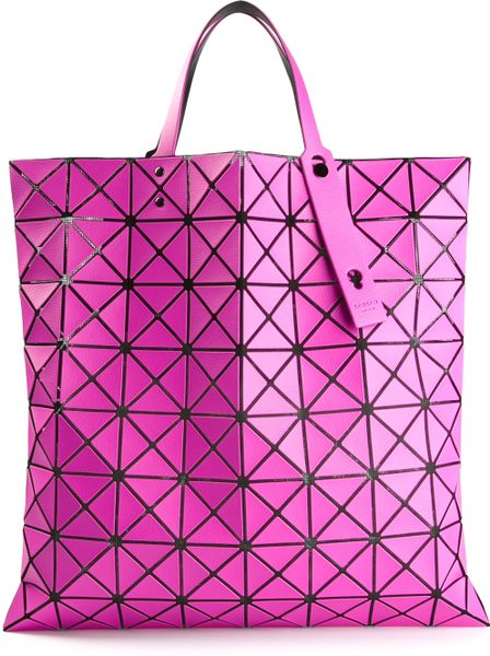 Bao Bao Issey Miyake Cross Squares Shopper Tote in Pink (pink & purple ...