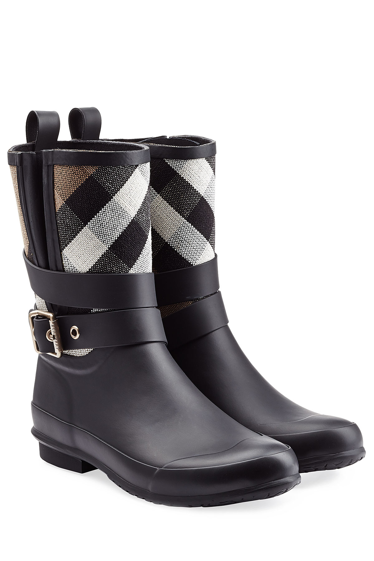 Burberry Holloway Rubber Rain Boots - Black in Black | Lyst