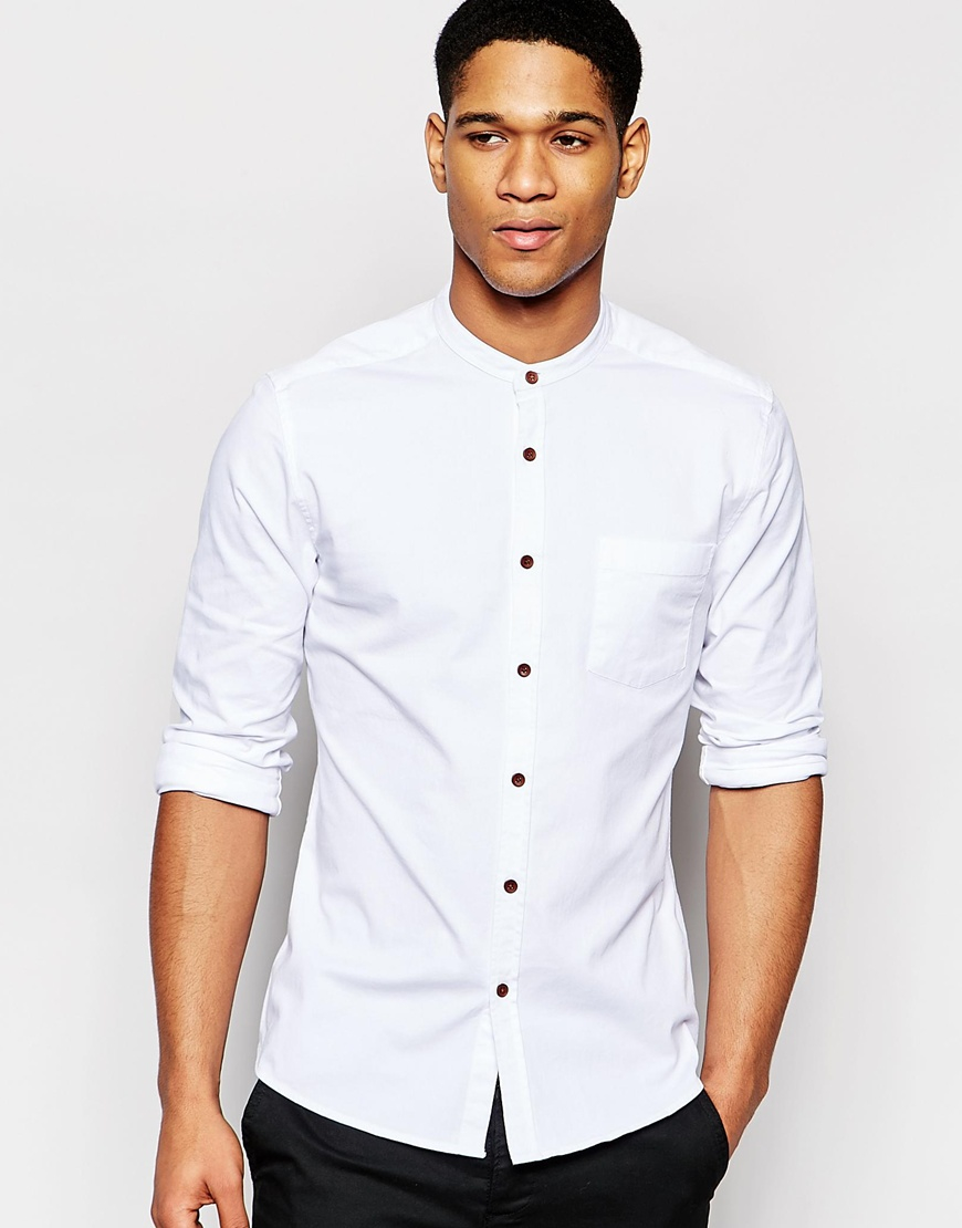 mens white grandad t shirt