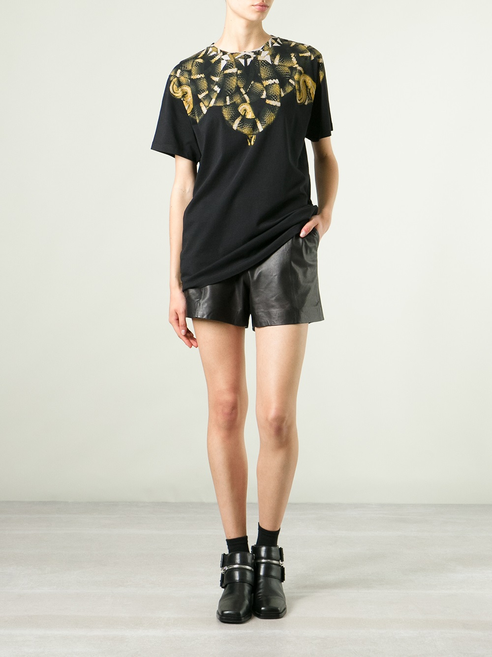 Marcelo Burlon Snake Print Tshirt in Black - Lyst