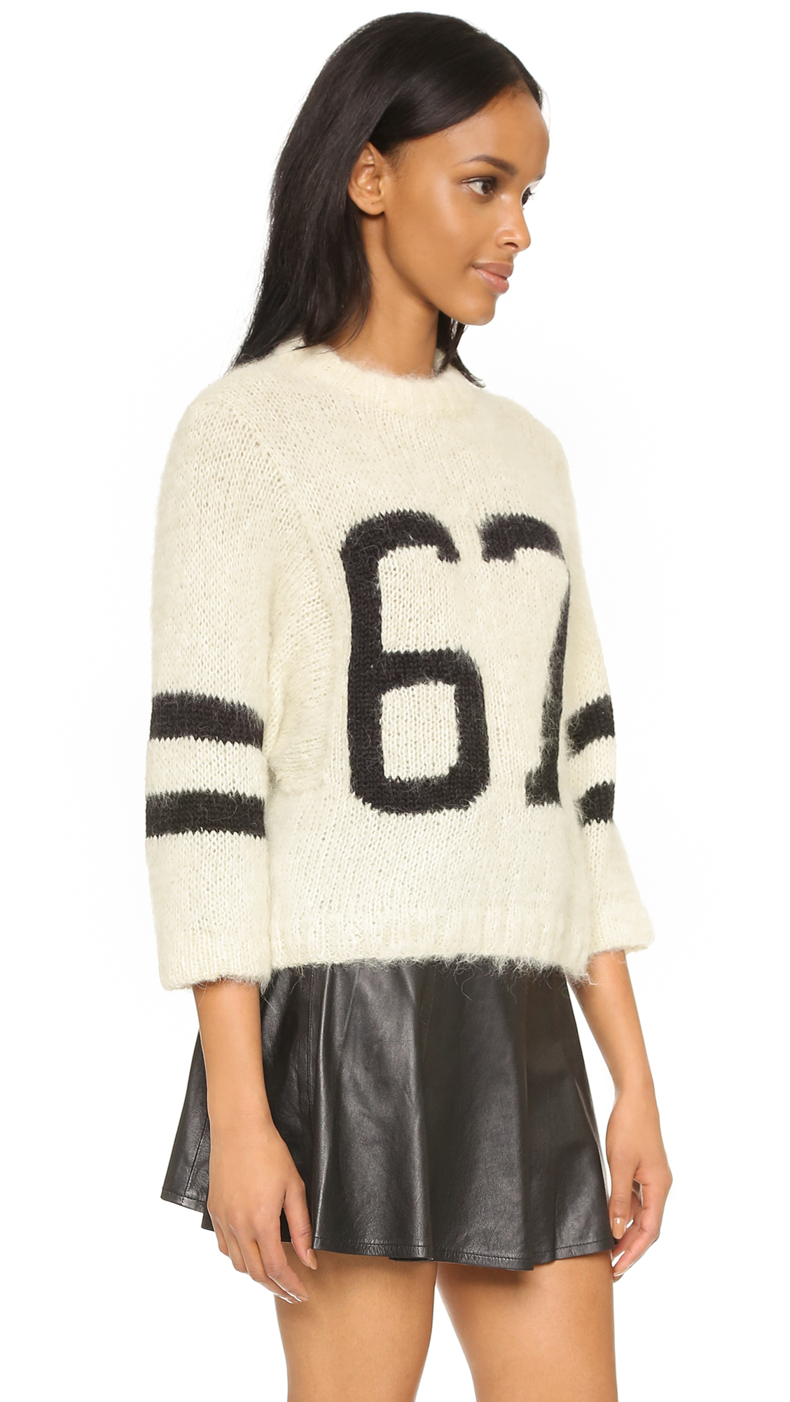 Download Smythe Varsity Sweater - Ivory W/black in Beige (Ivory w ...