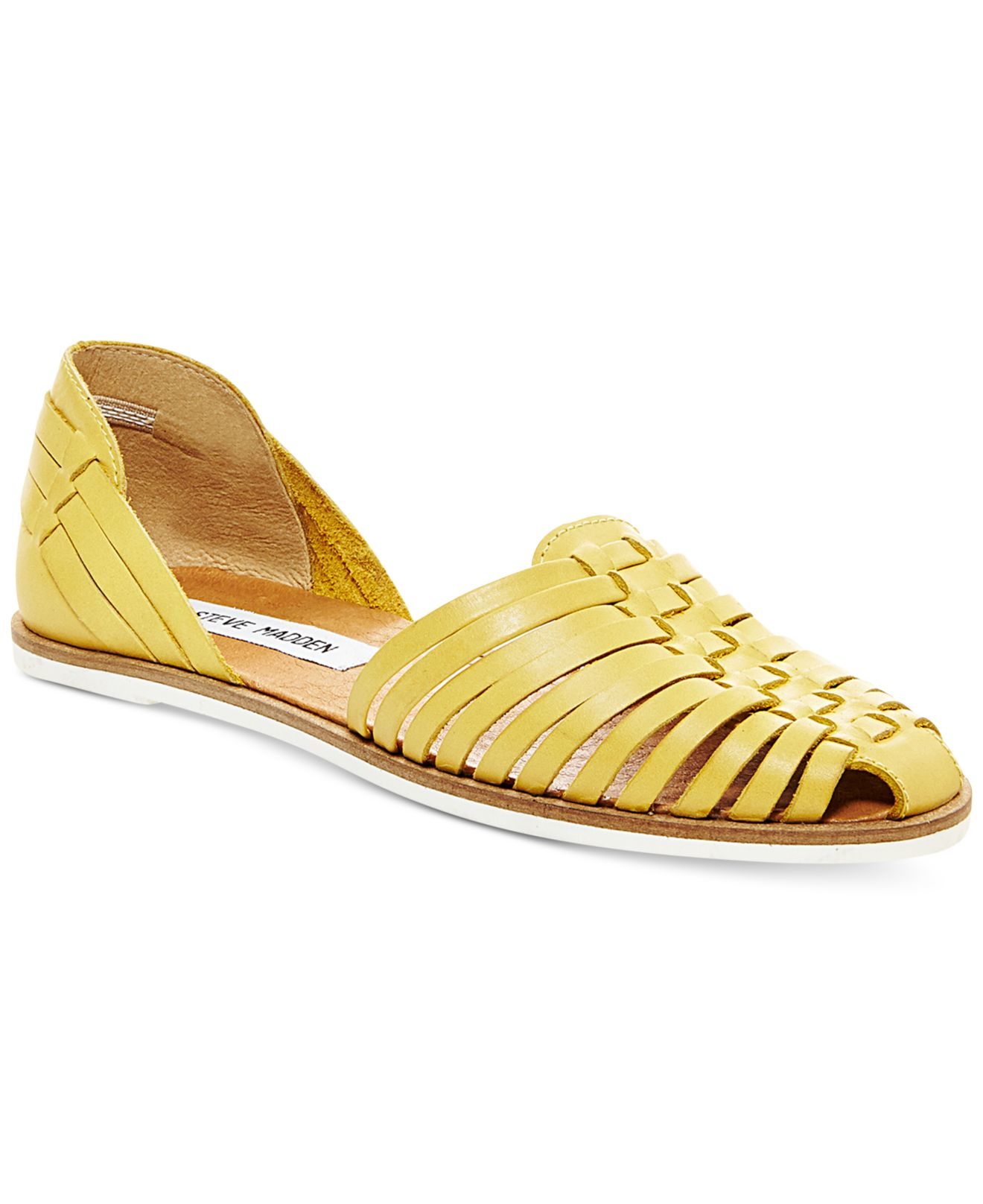 womens yellow leather sandals