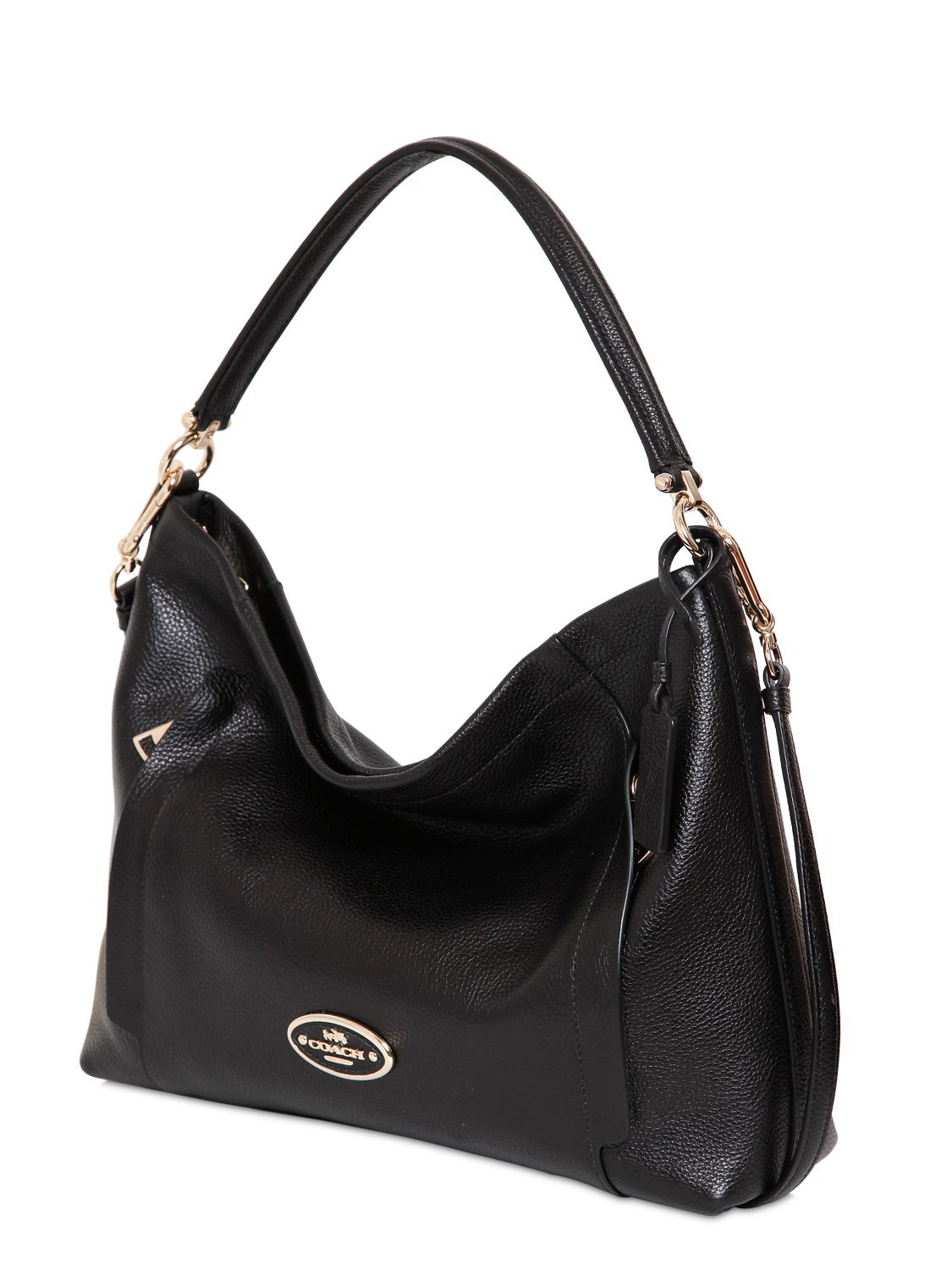 Coach Scout Textured Leather Hobo Bag in Black - Lyst