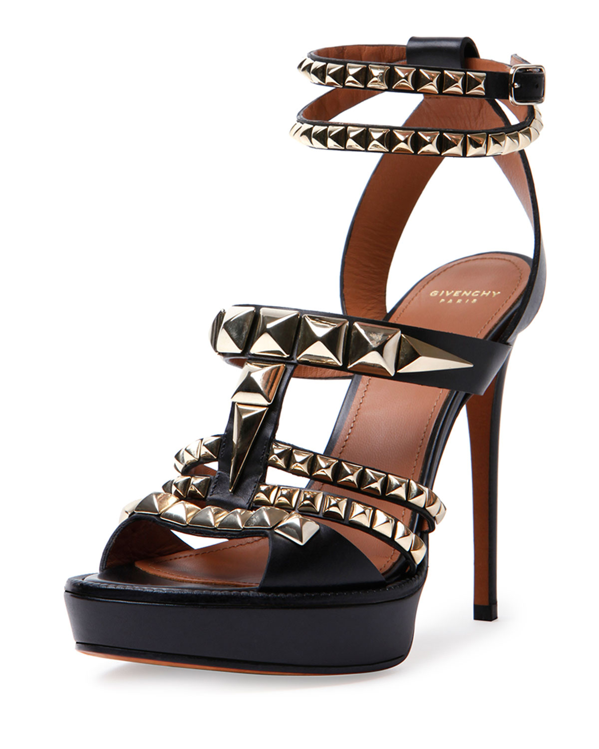 Givenchy Studded Leather Platform Sandal in Black Lyst
