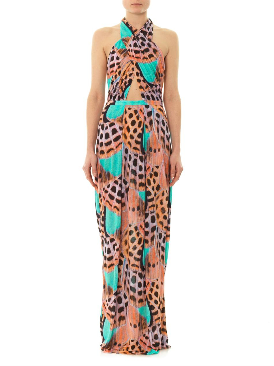 Matthew williamson escape Butterfly Wingprint Maxi Dress in Pink Lyst