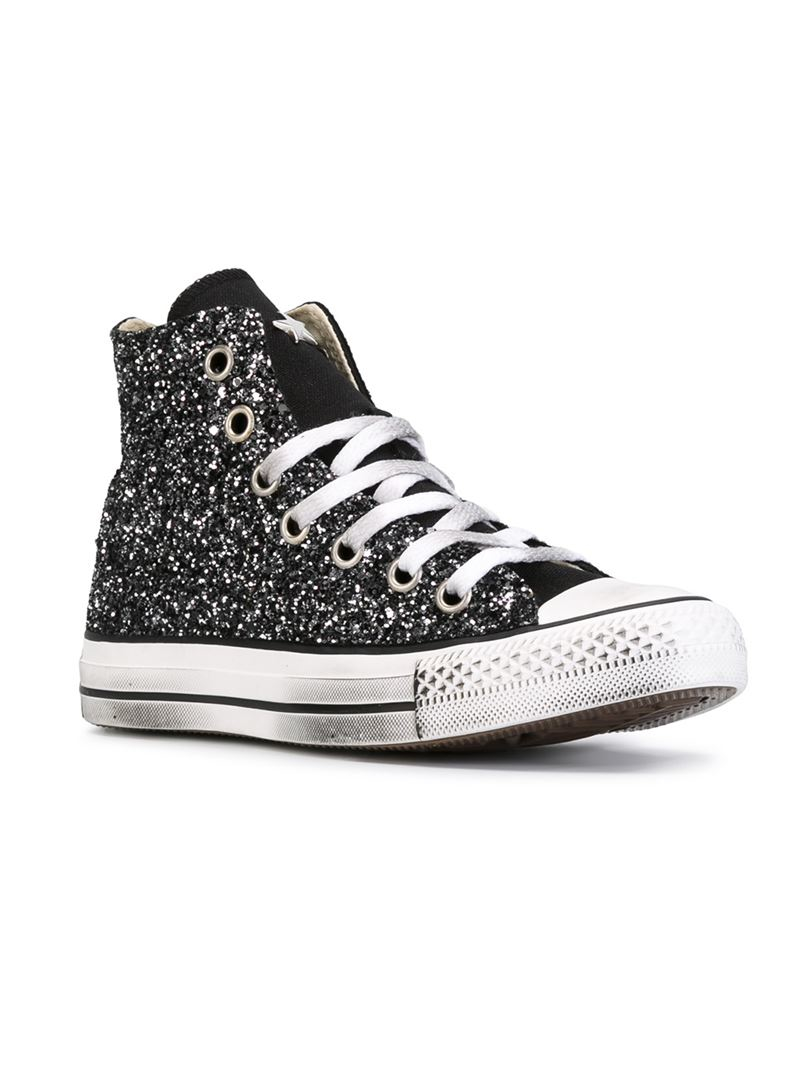 Converse 'all Star' Glitter Hi-top Sneakers in Black for Men | Lyst