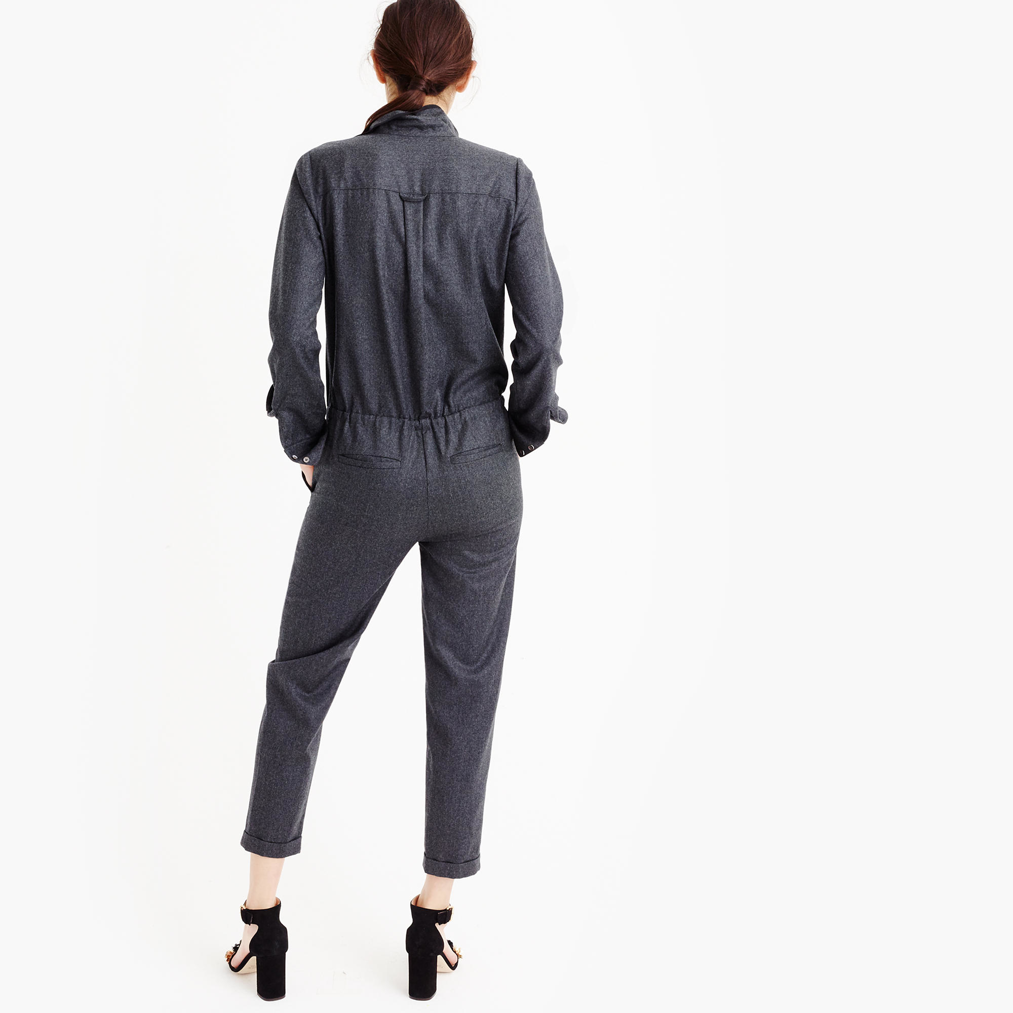 Lyst J.Crew Collection Wool Jumpsuit in Gray
