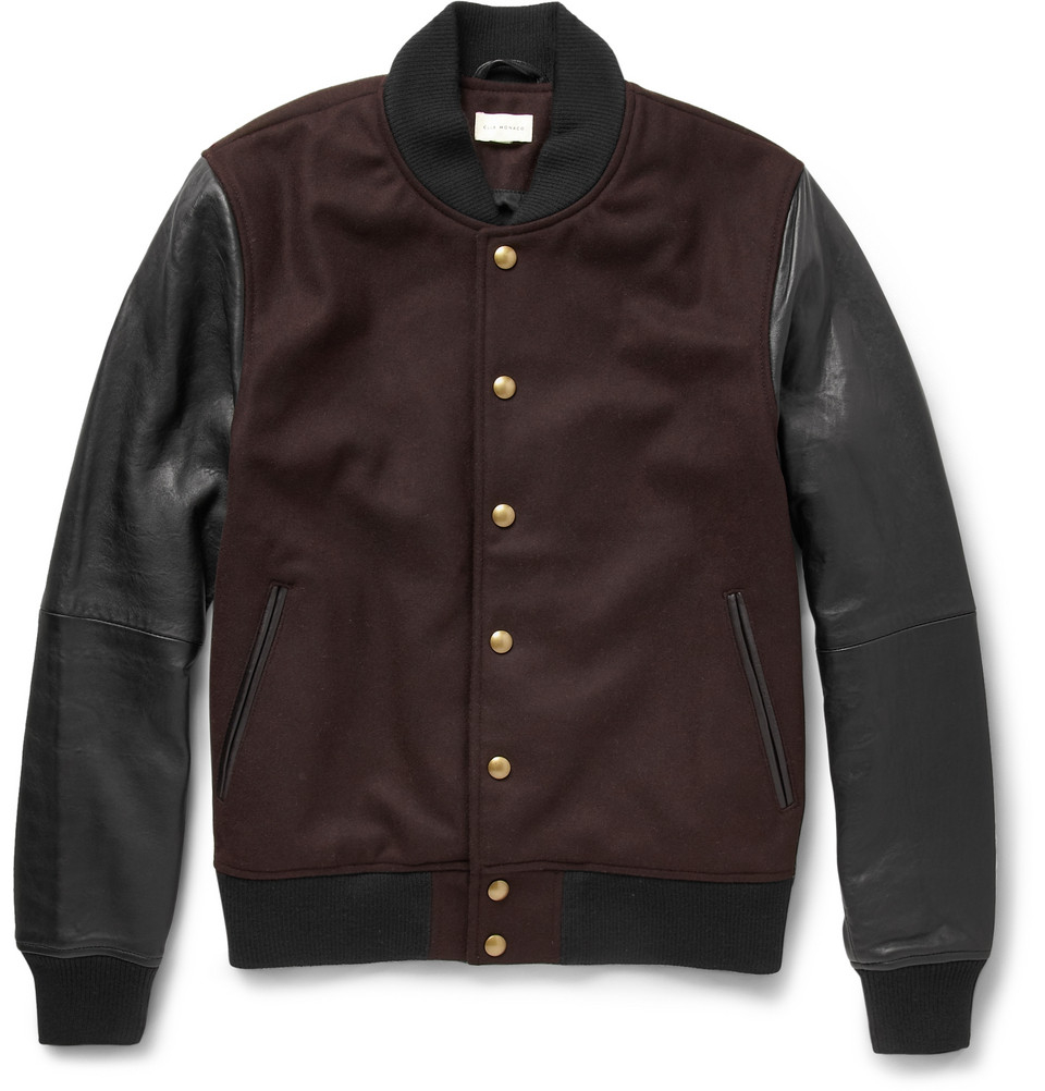 Lyst - Club Monaco Leather And Wool-Blend Bomber Jacket in ... (960 x 1002 Pixel)