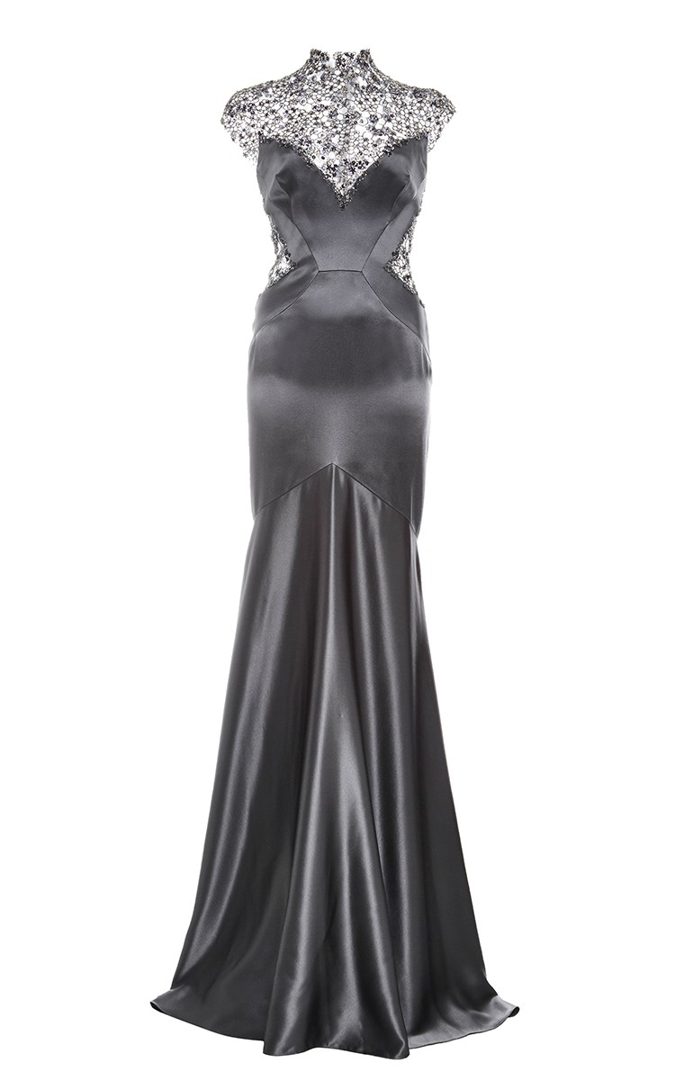 Silver Crepe Back Satin Dresses