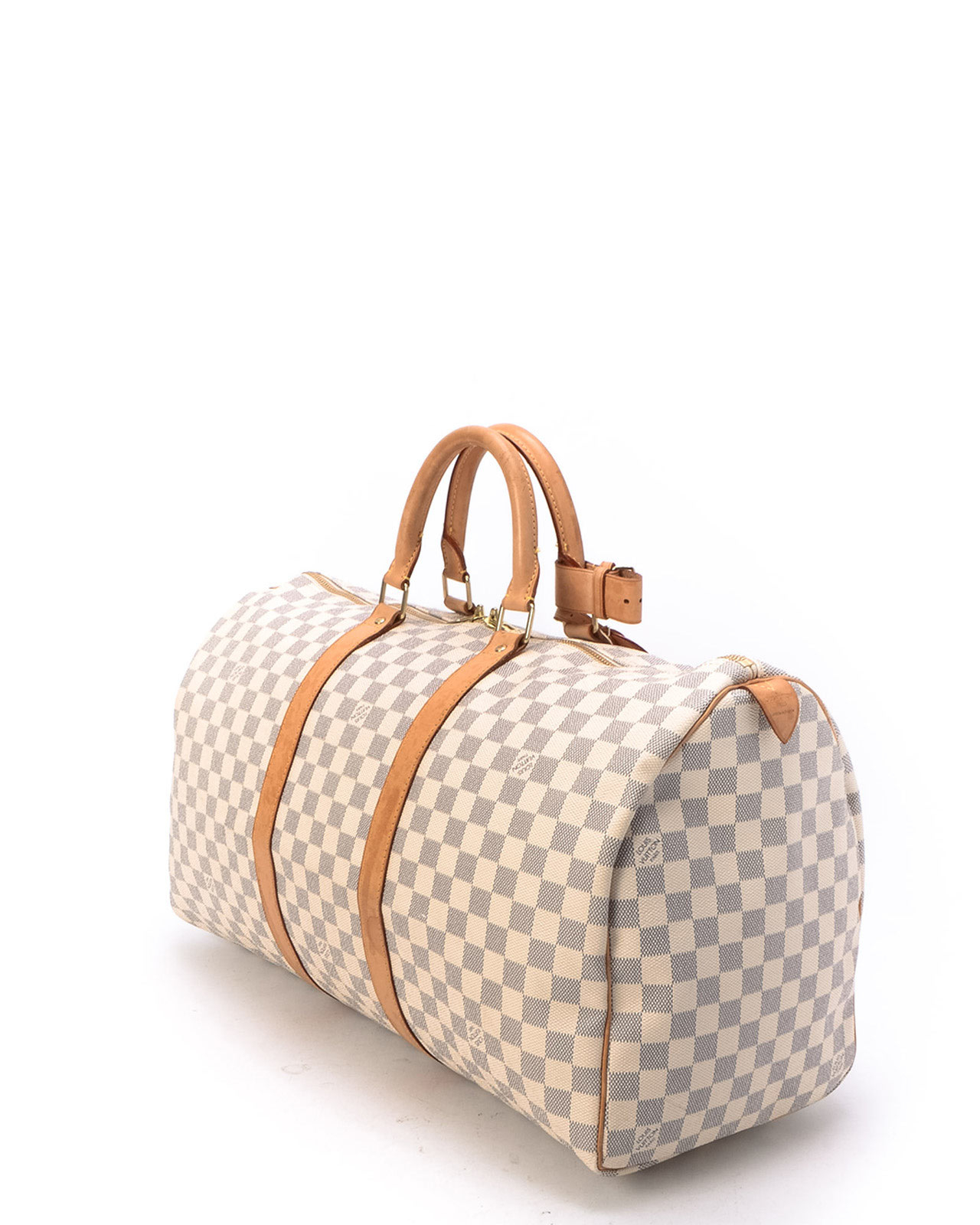 Lyst - Louis Vuitton Damier Azur Keepall 50 Travel Bag in White