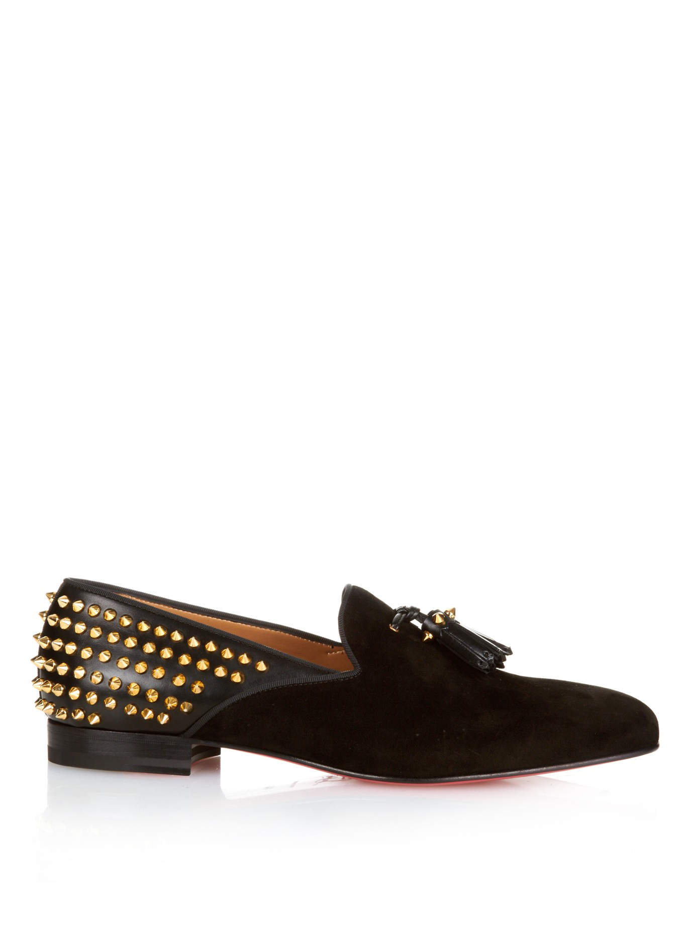 black studded louboutin trainers