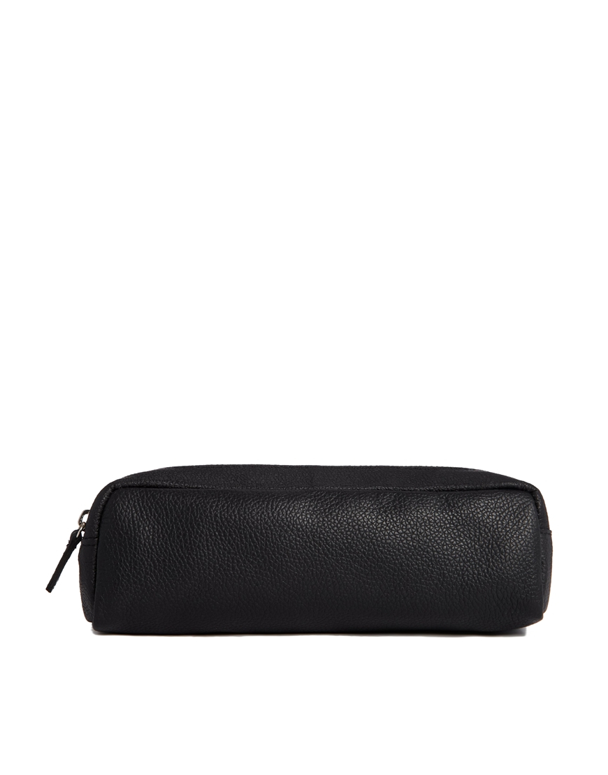 Lyst Asos Leather Pencil Case in Black for Men