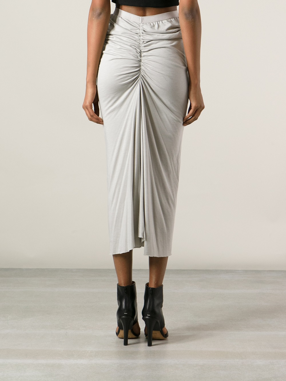 Lyst - Rick Owens Lilies Gathered High Waisted Skirt in Gray