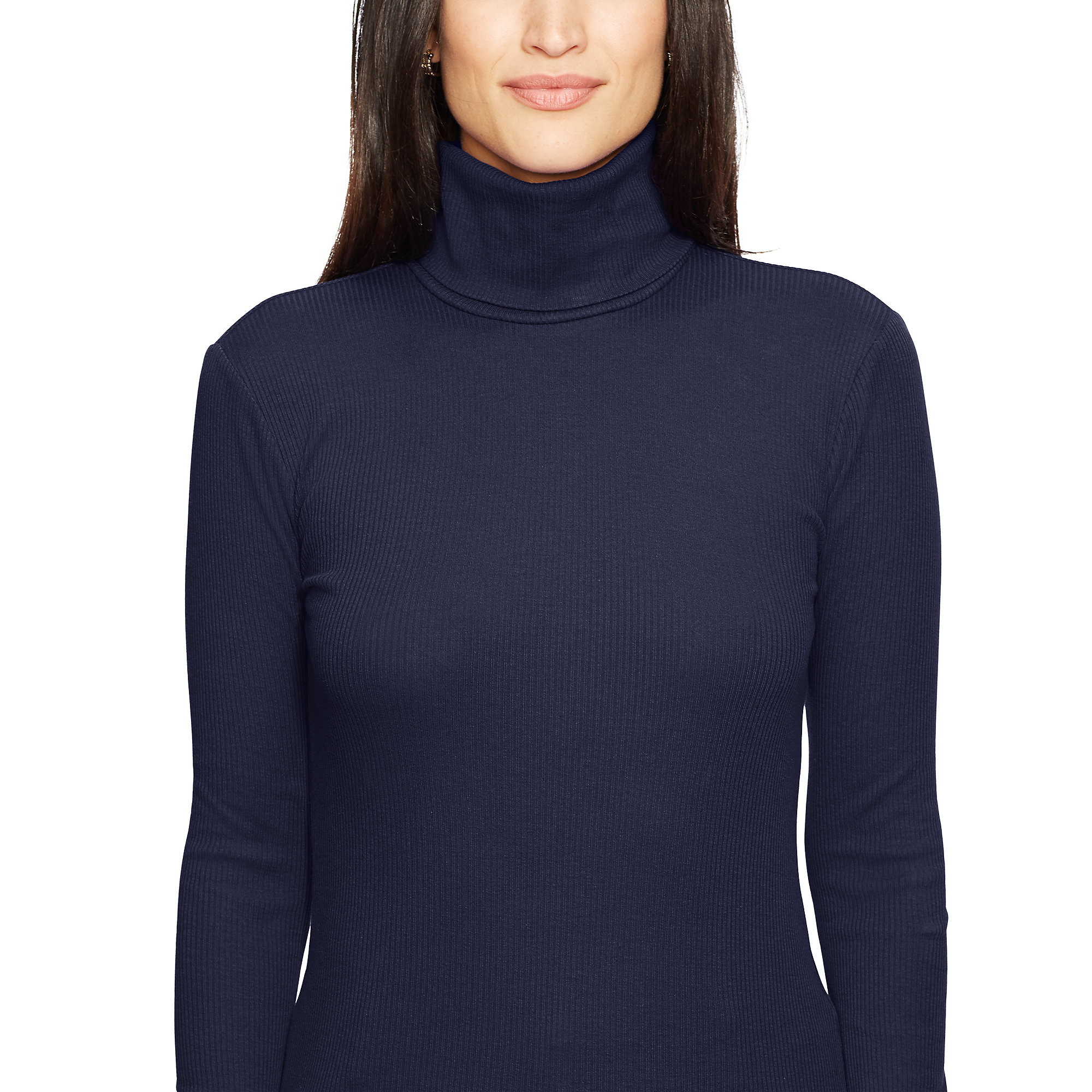 Ralph Lauren Cotton Turtleneck In Blue Lyst