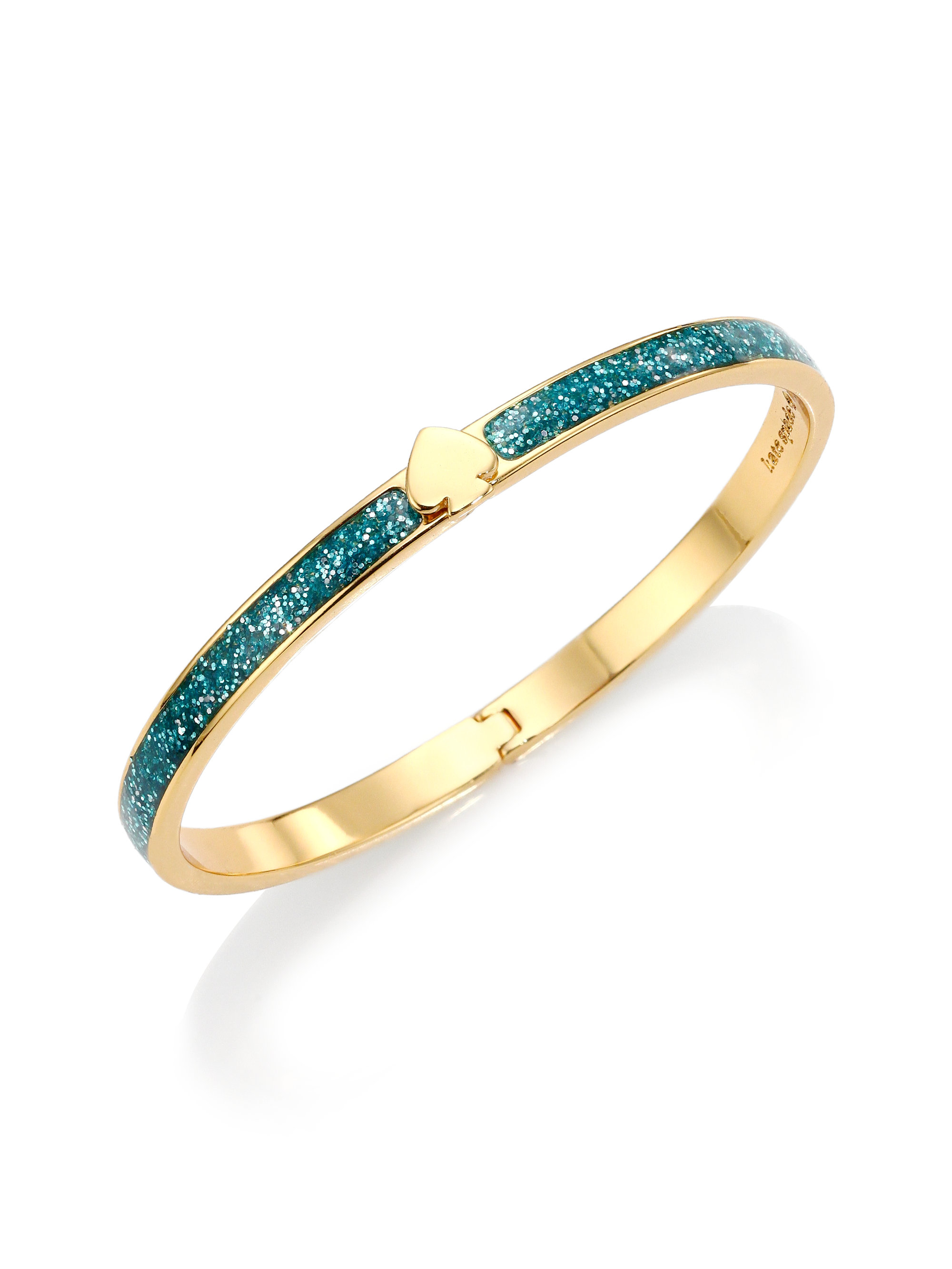 Kate Spade New York Gold Turquoise Spade Glitter Enamel Bangle Braceletblue Gold Product 0 767710298 Normal 