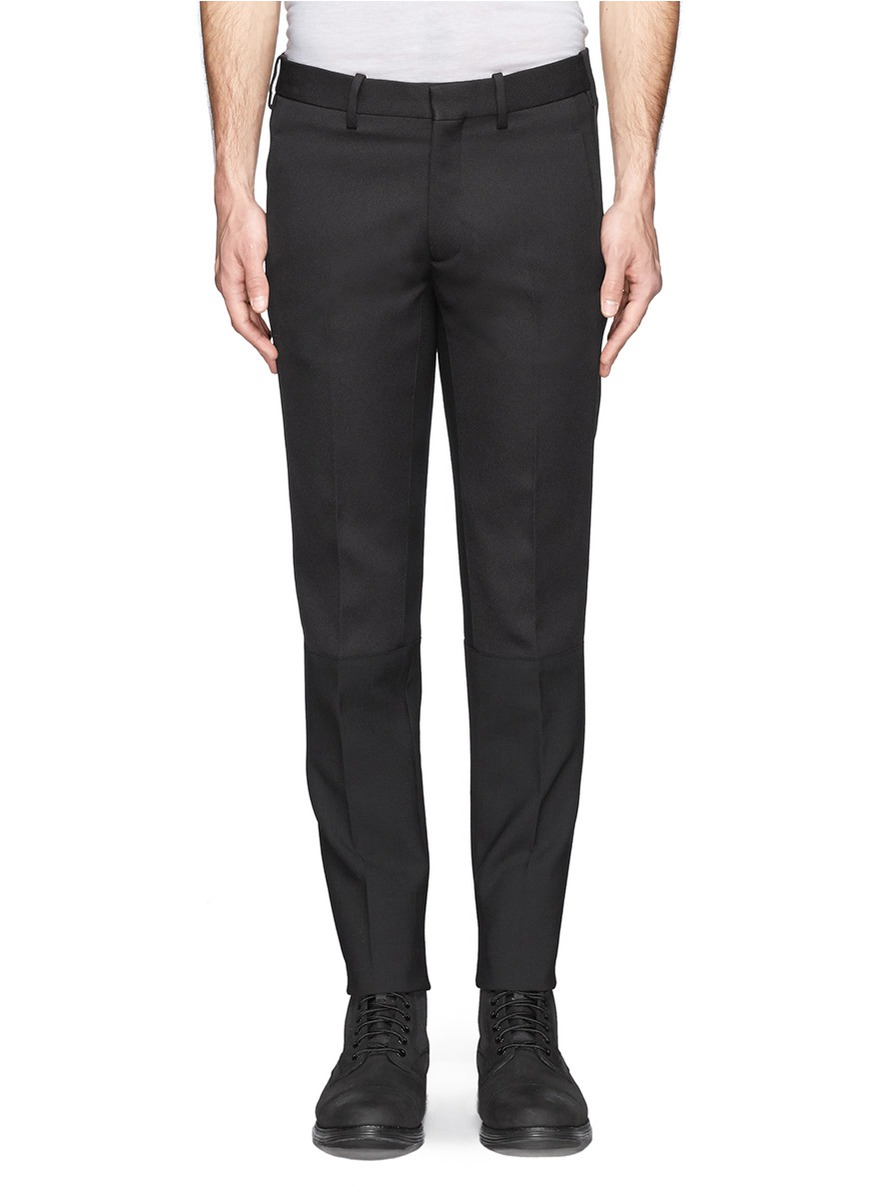 Neil Barrett Side Stripe Contrast Hem Tuxedo Pants in Black for Men | Lyst