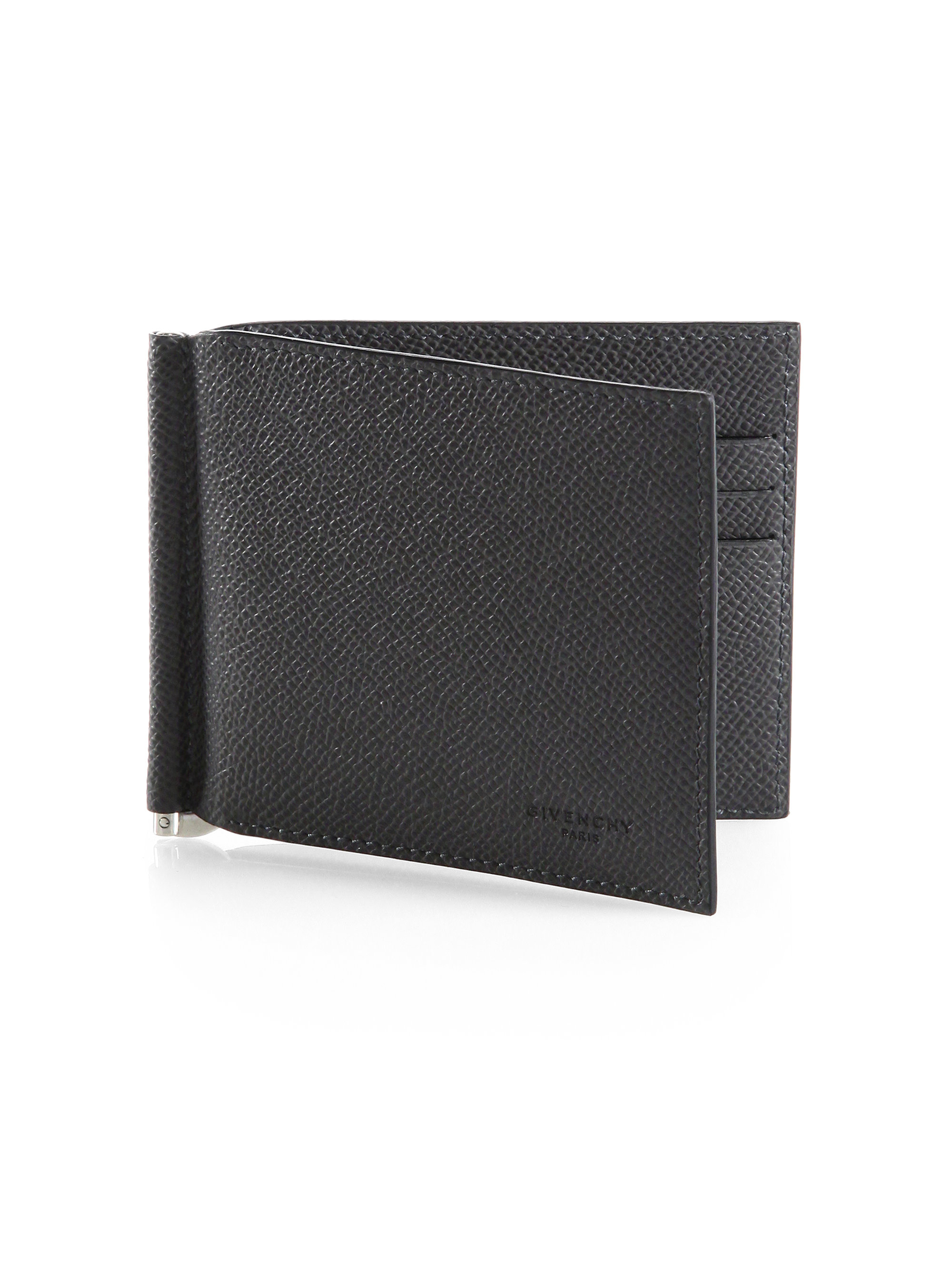Givenchy Leather Money Clip Wallet in Gray for Men (DARK GREY) | Lyst