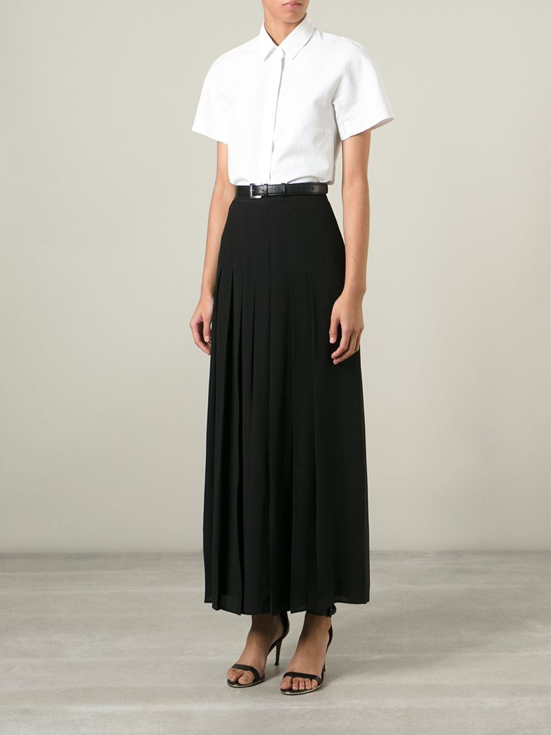 Lyst Givenchy Long Pleated Skirt In Black 8354