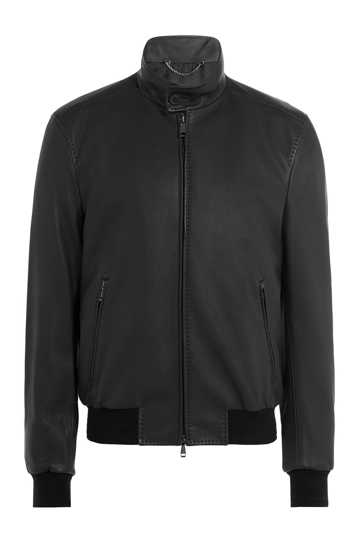 Lyst Brioni Leather Bomber Jacket Black In Black For Men