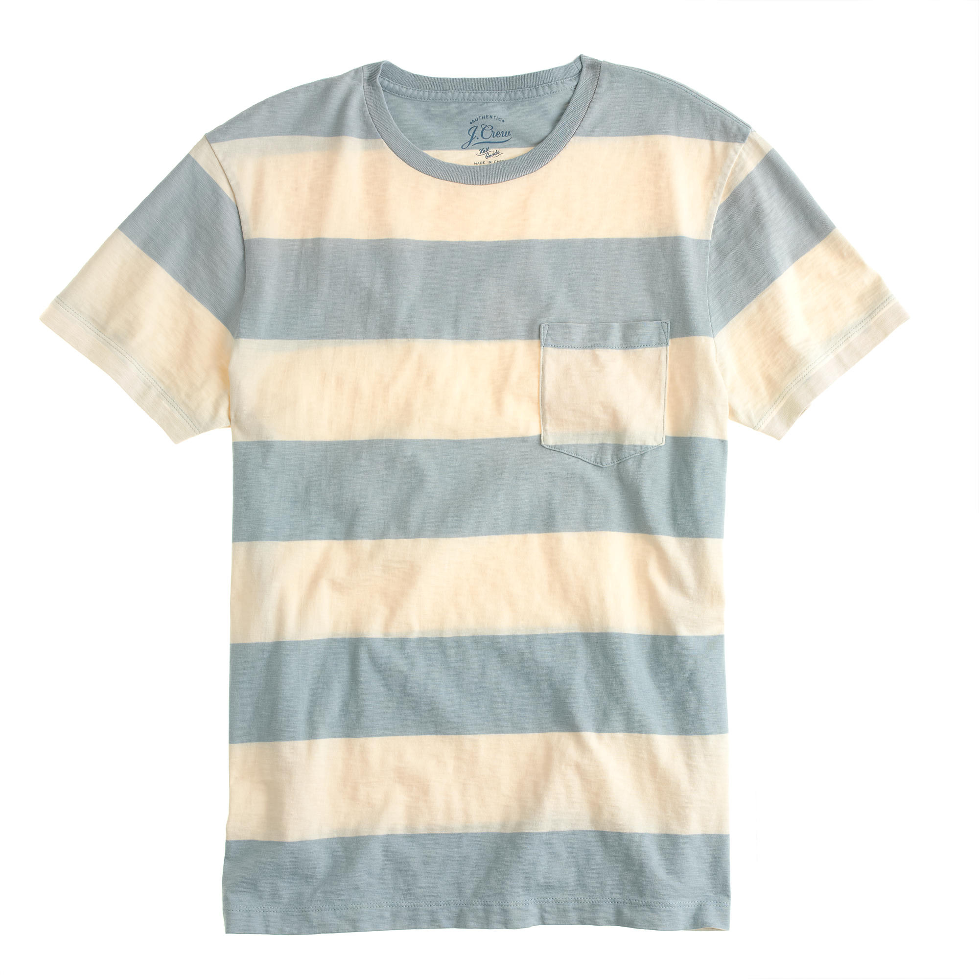 J.crew Pocket T-shirt In Sun-faded Surf Stripe in Blue for Men (glacier ...