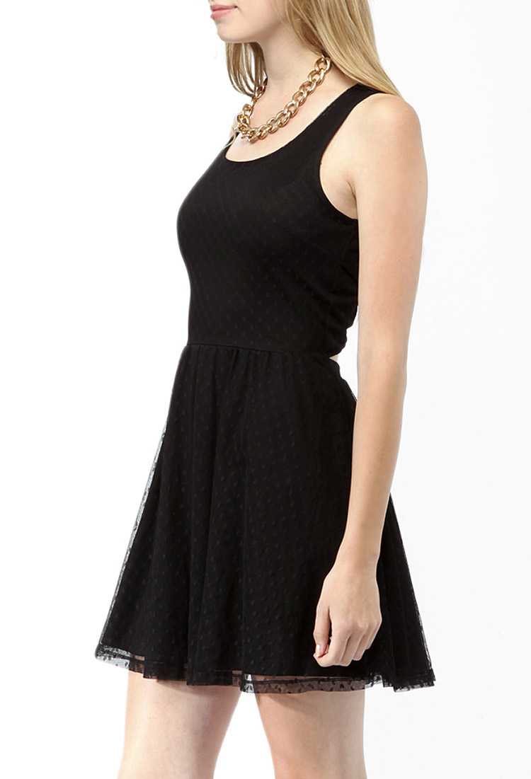 black swiss dot dress