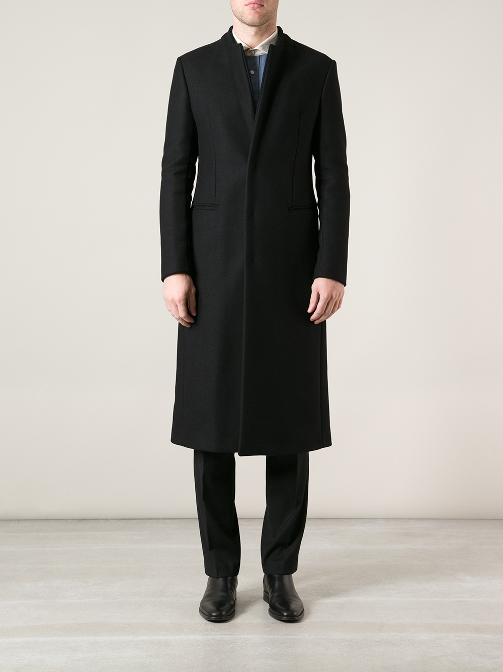 Lyst - Emporio Armani Formal Long Coat in Black for Men