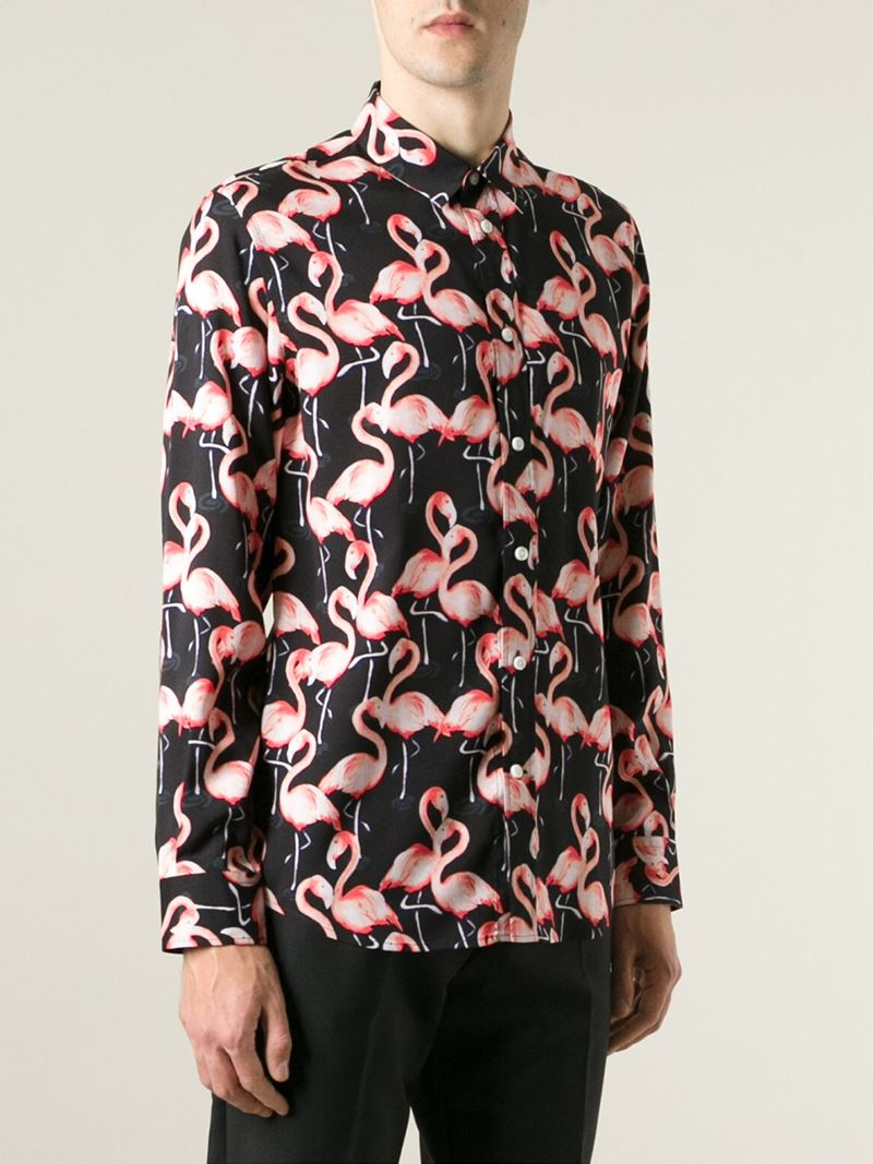 Lyst - Marc Jacobs Flamingo Print Shirt in Black for Men