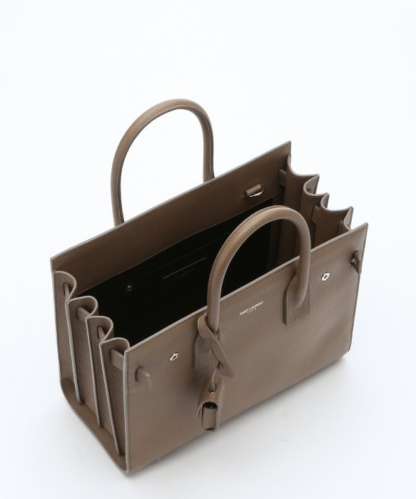ysl beige patent clutch - sac de jour small satchel bag, taupe