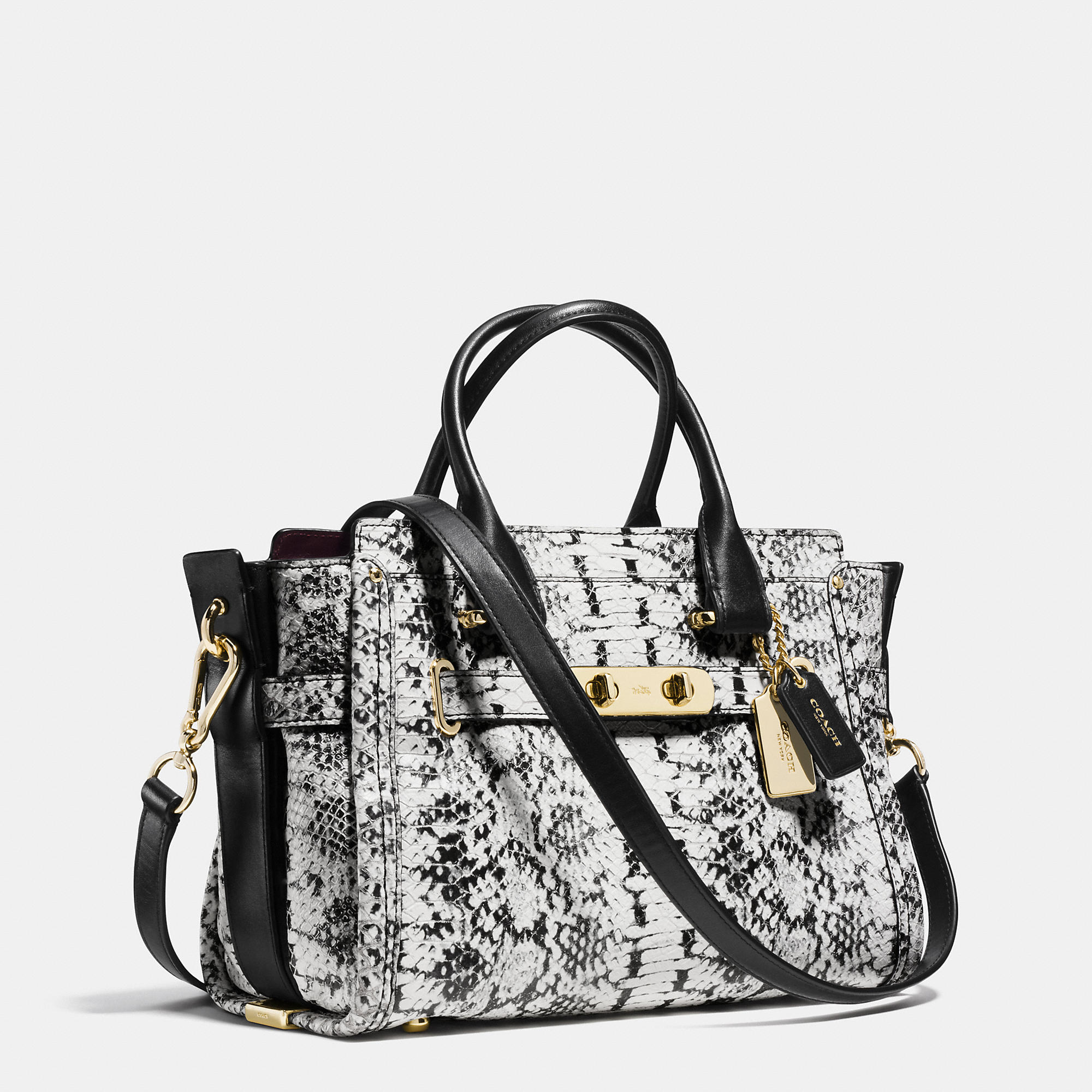 Coach Swagger 27 In Colorblock Exotic Embossed Leather in Metallic | Lyst