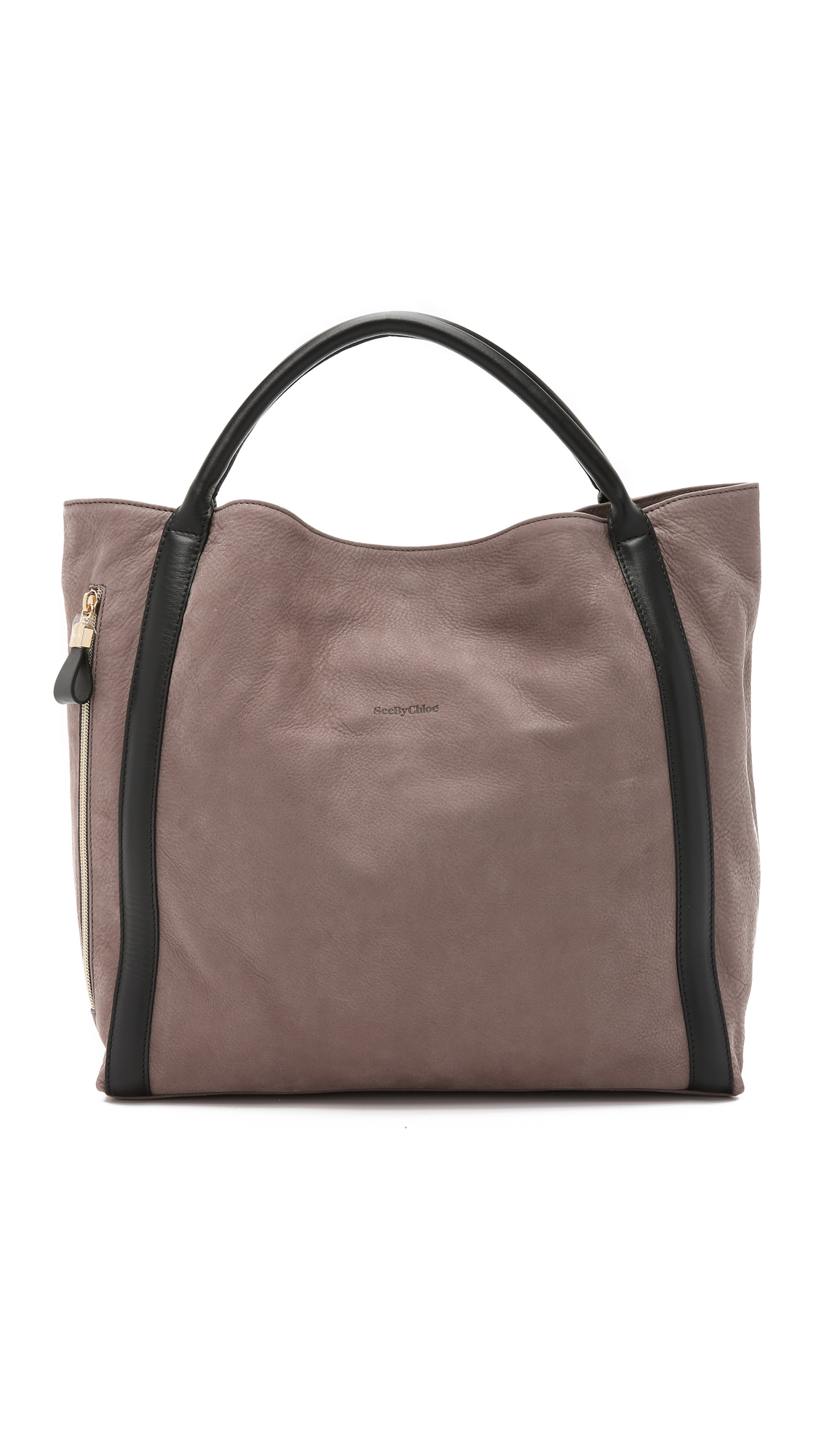 Lyst See By Chloé Harriet Suede Hobo In Gray Gallery
