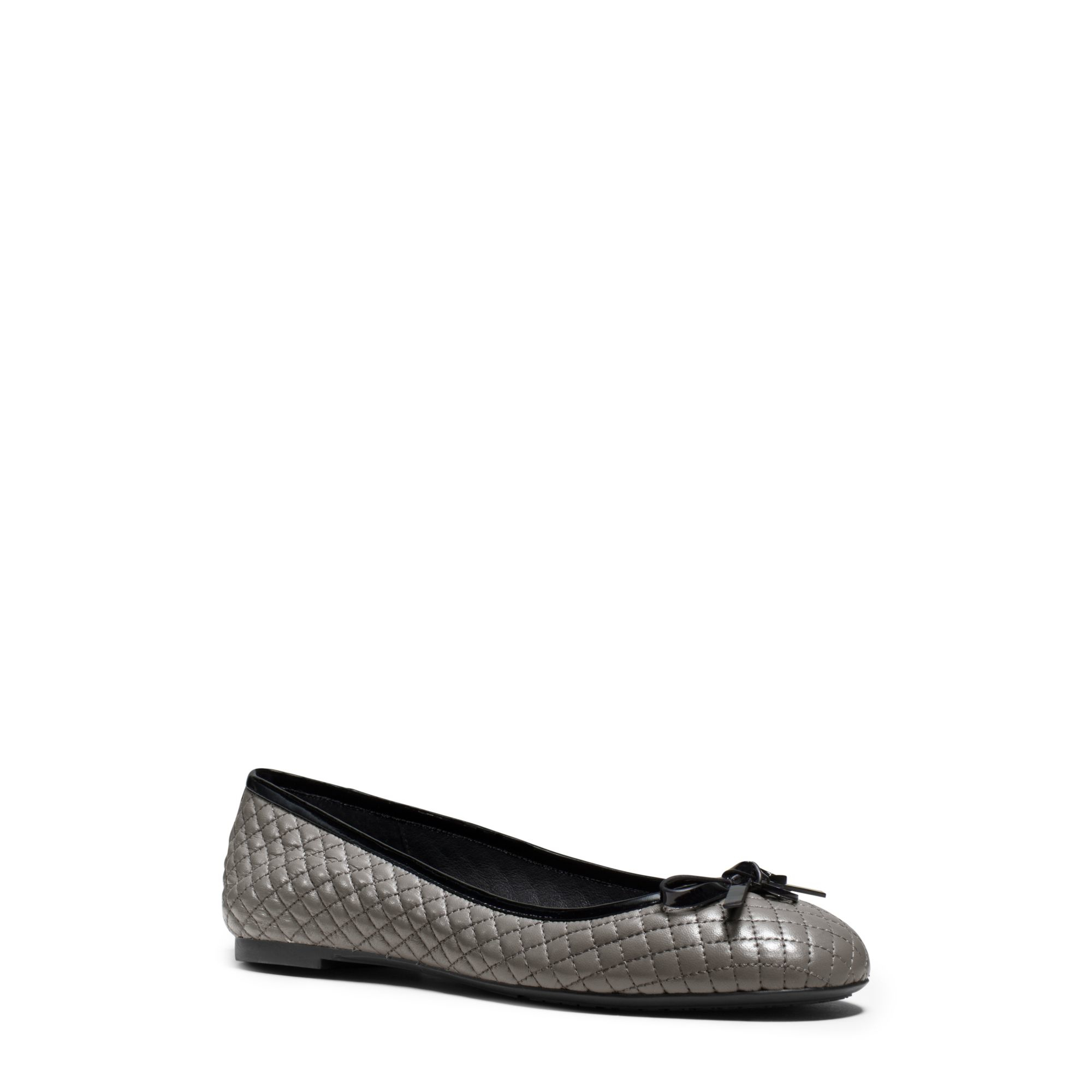 Michael kors Melody Quilted-leather Ballet Flat in Gray (STEEL GREY) | Lyst