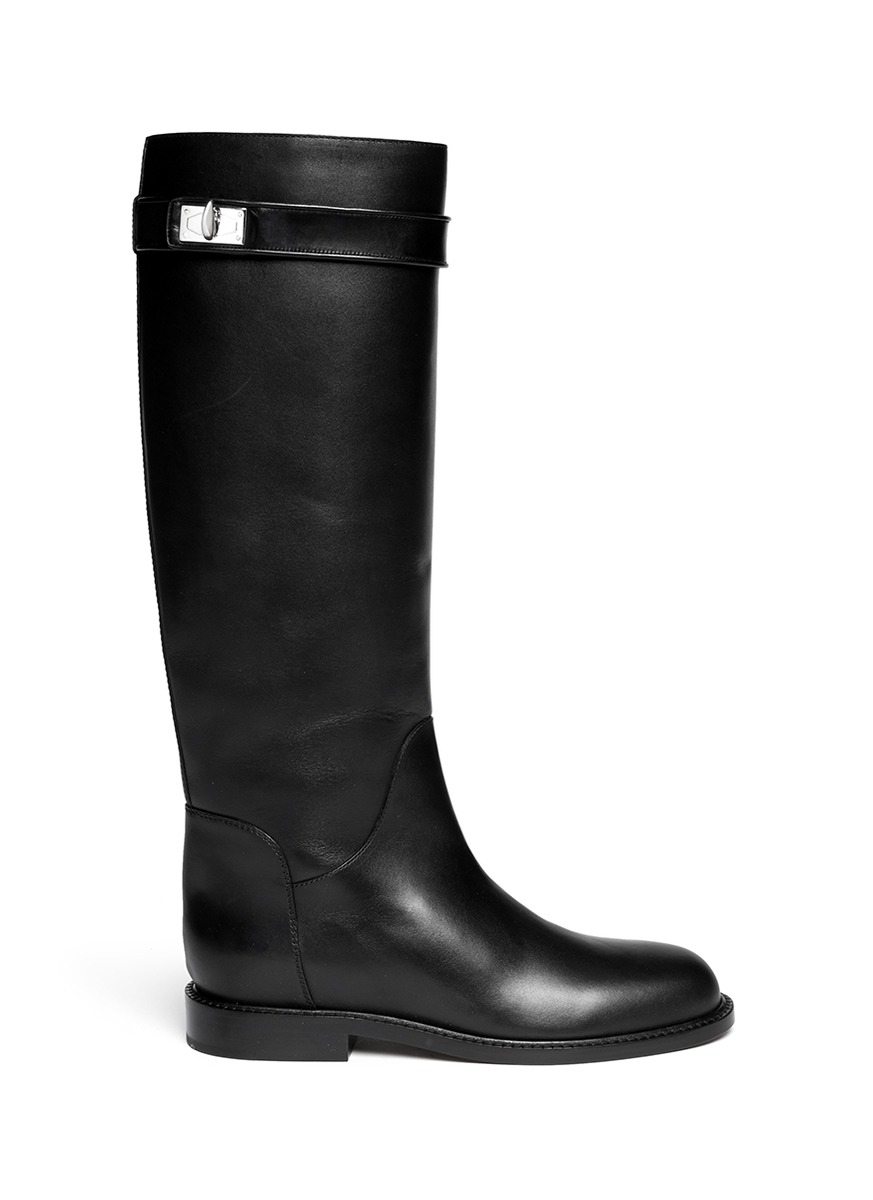 Riding Leather In Turn Lock Lyst Shark Boots Tooth Givenchy Black nCwxwFqY