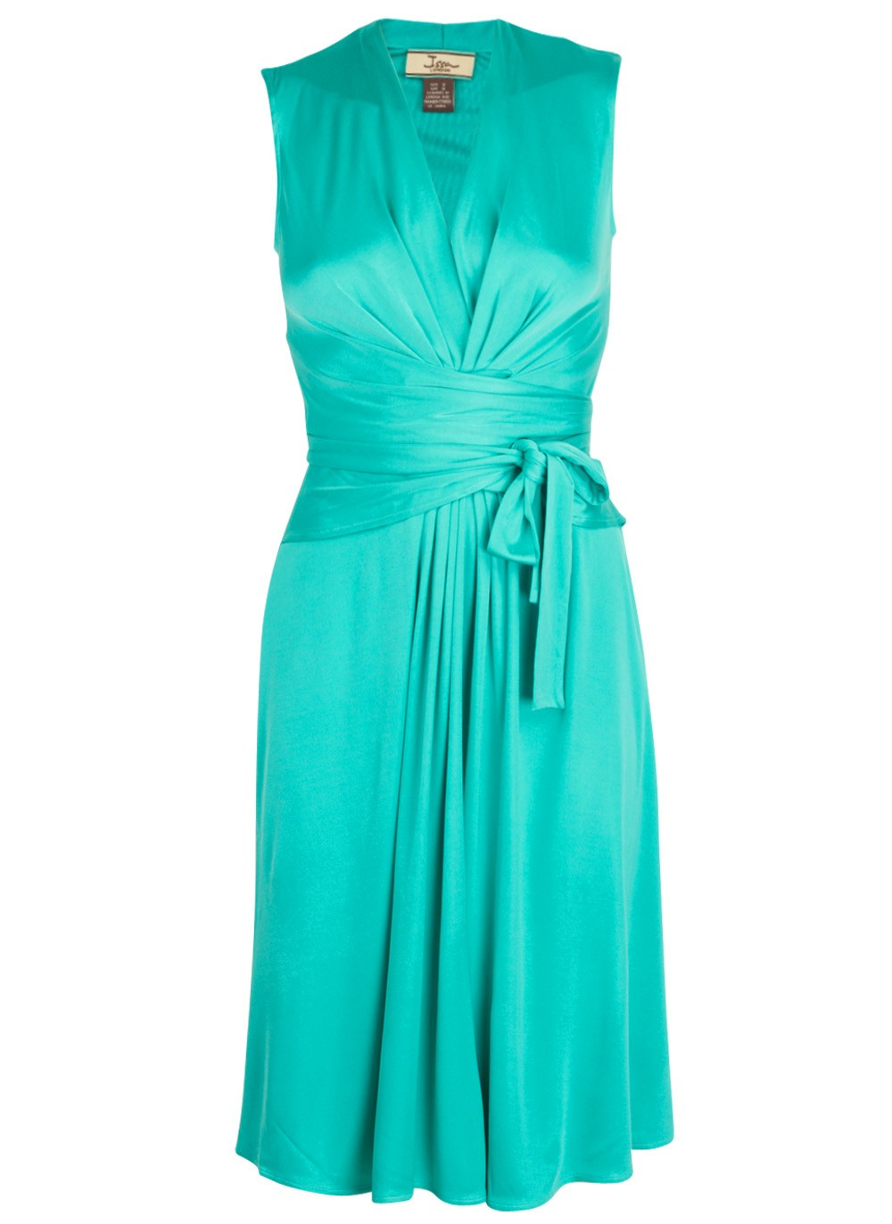 Issa Nile Sleeveless Silk-Jersey Wrap Dress in Green (aqua) | Lyst
