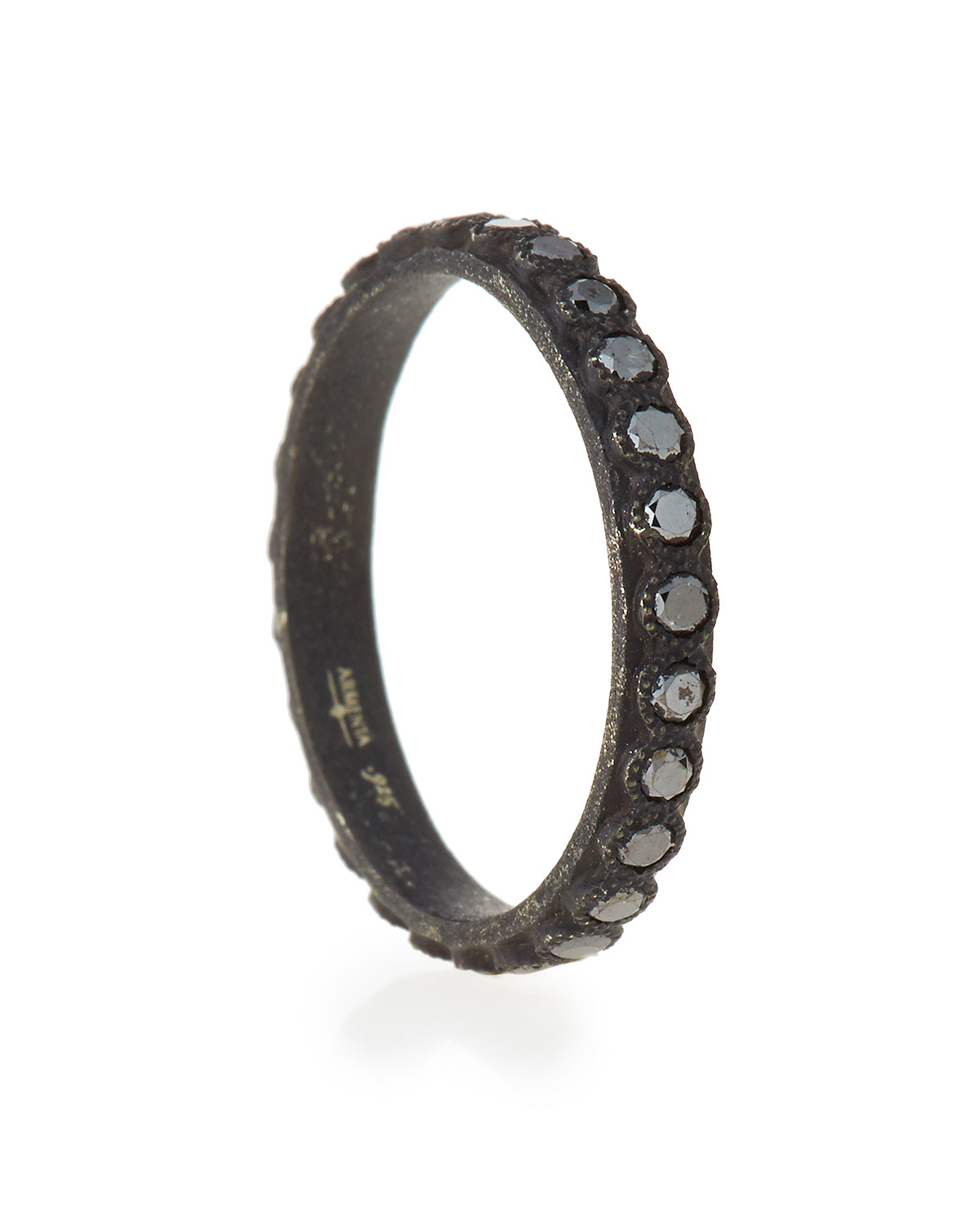 Armenta Black Diamond Stackable Band Ring in Black for Men | Lyst