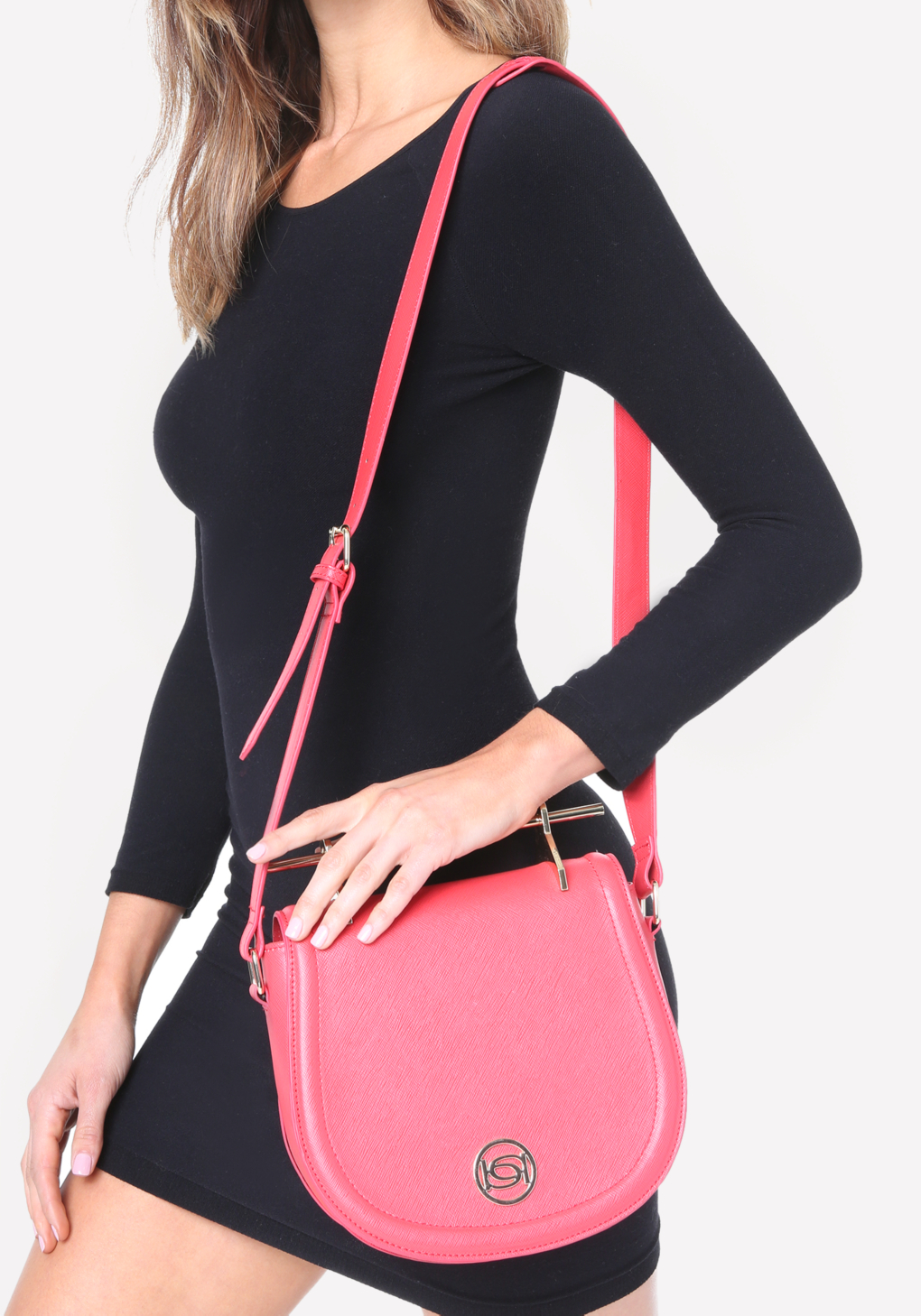 Lyst - Bebe Lily Crossbody Saddle Bag in Pink