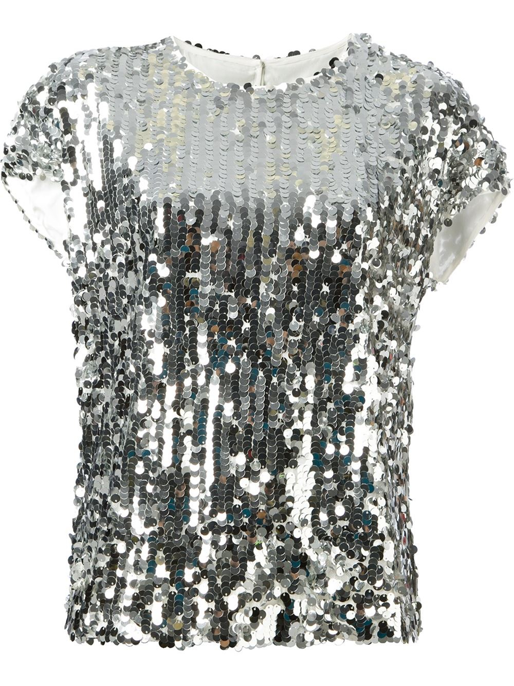Dolce & gabbana Sequin Embellished Top in Silver (metallic) | Lyst