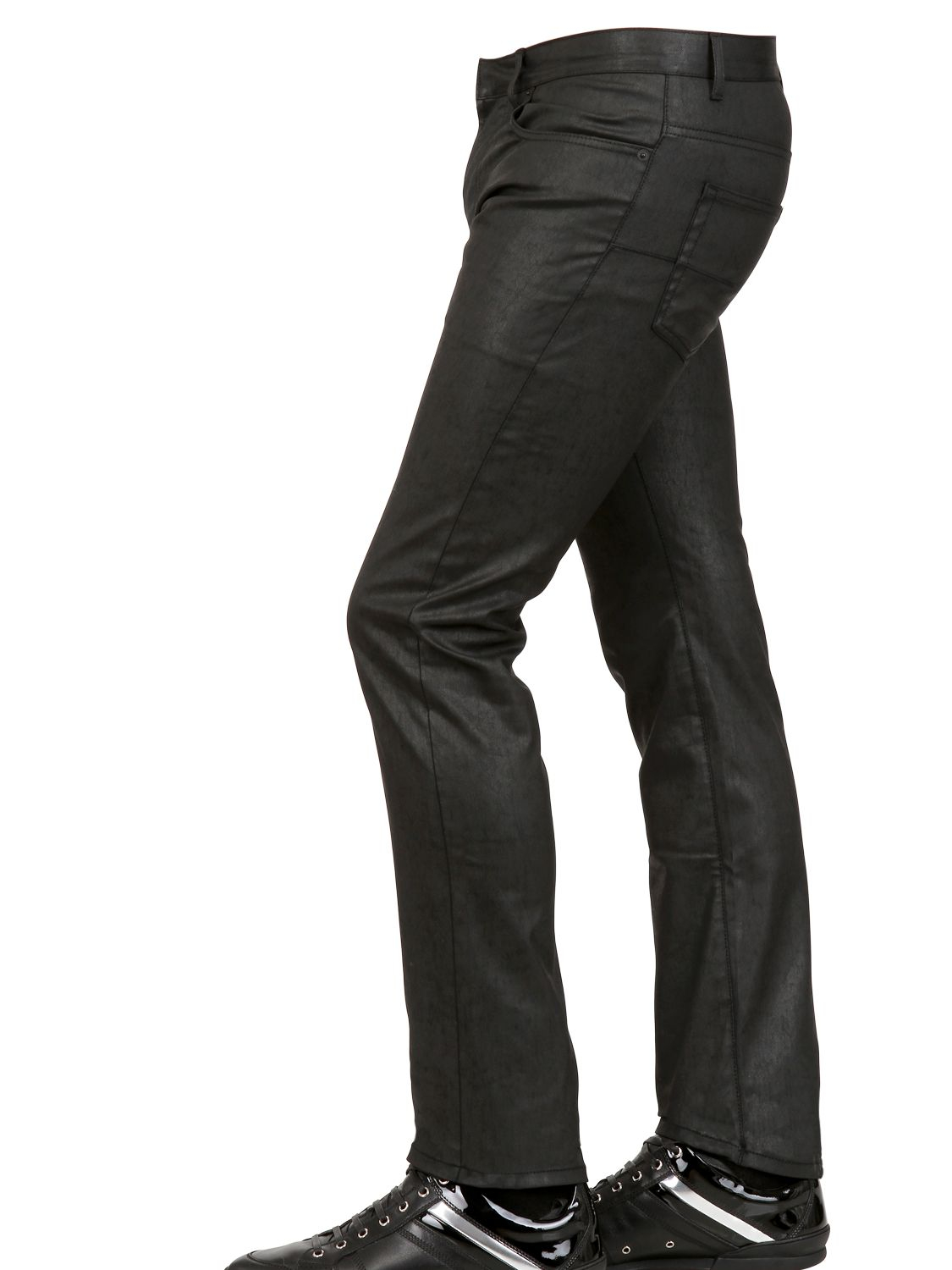 black waxed denim jeans mens