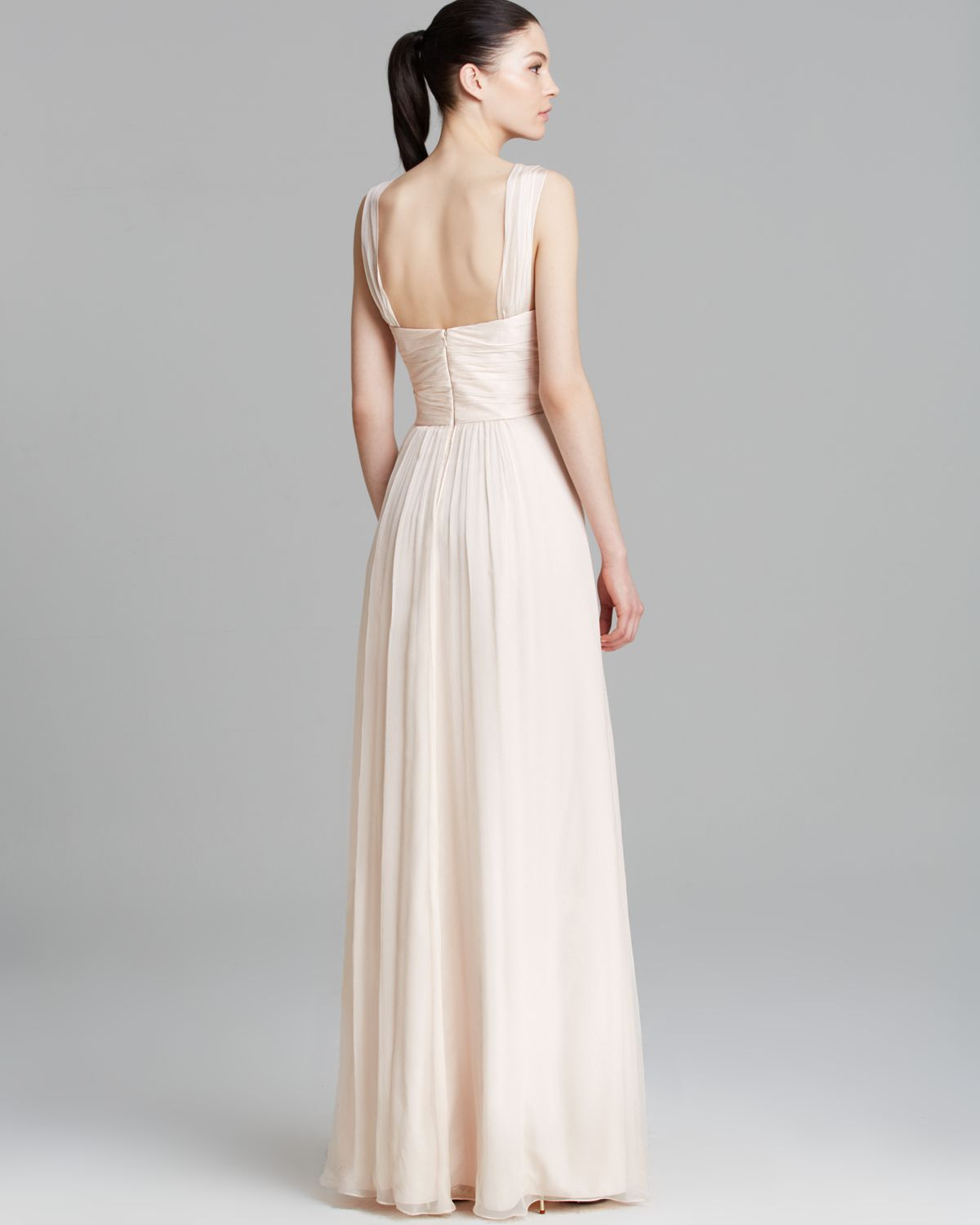 Lyst - Amsale Gown Off The Shoulder Sweetheart Neckline Chiffon in Natural