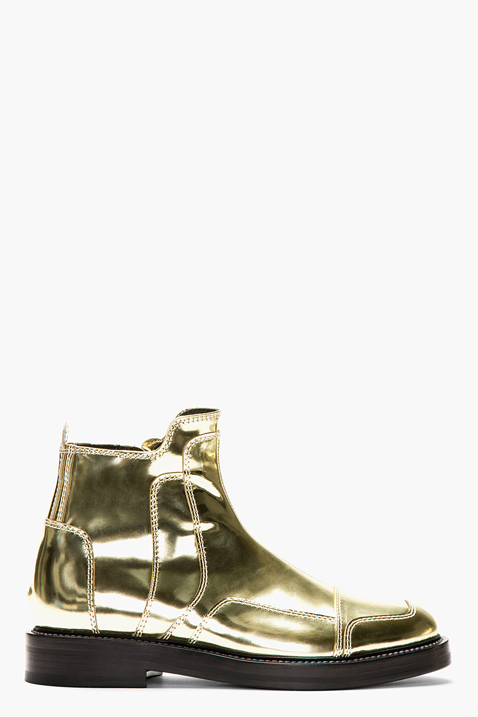 Juun.j Metallic Gold Leather Boots in Gold for Men | Lyst