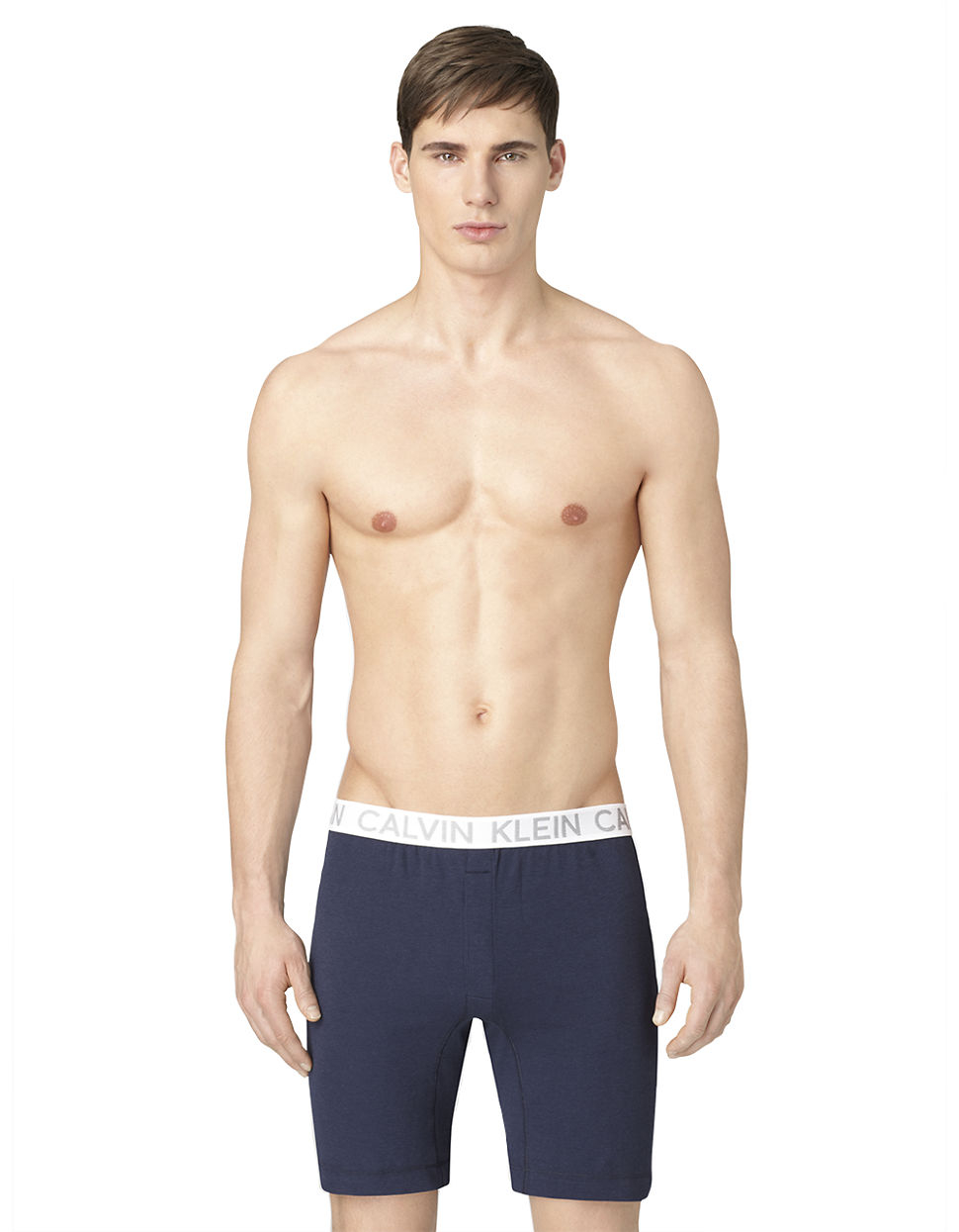 Calvin klein Superior Long Slim Boxer Shorts in Blue for Men | Lyst