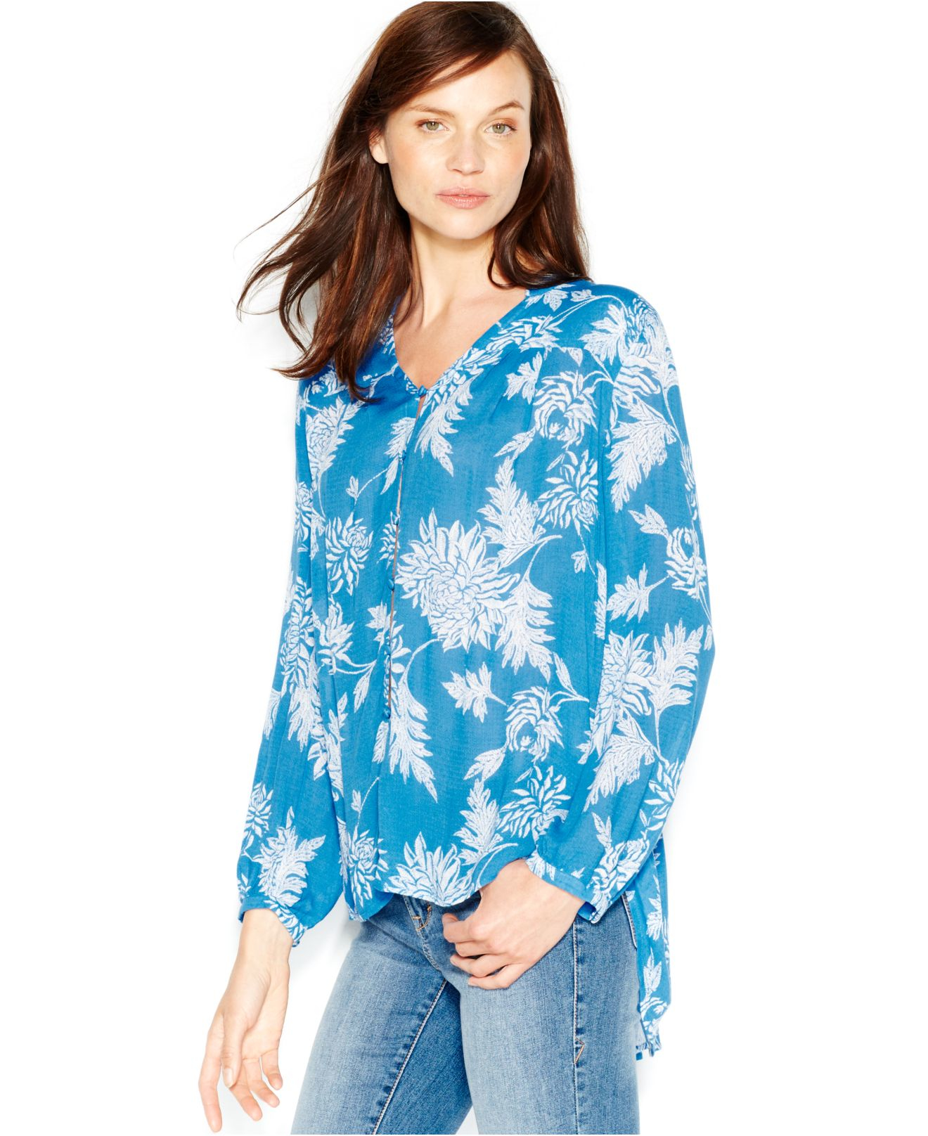 Lucky brand Americana Bandana Tee in Blue | Lyst