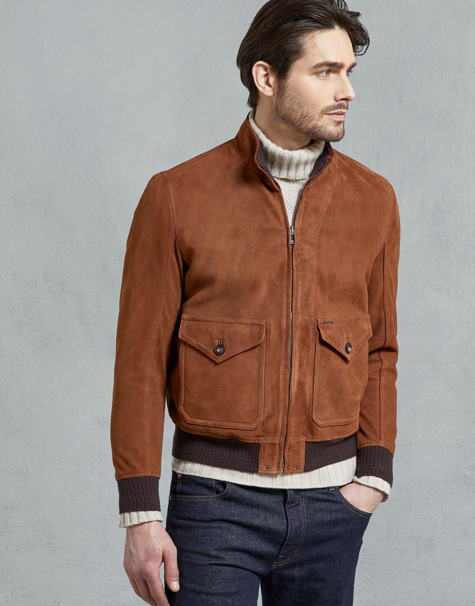 belstaff mens brown leather jacket