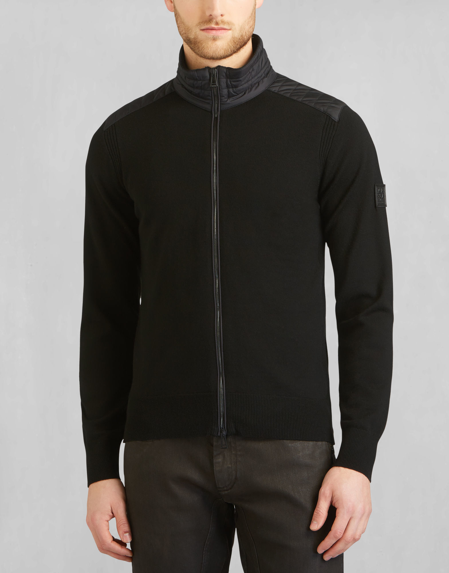 belstaff kelby zip merino cardigan