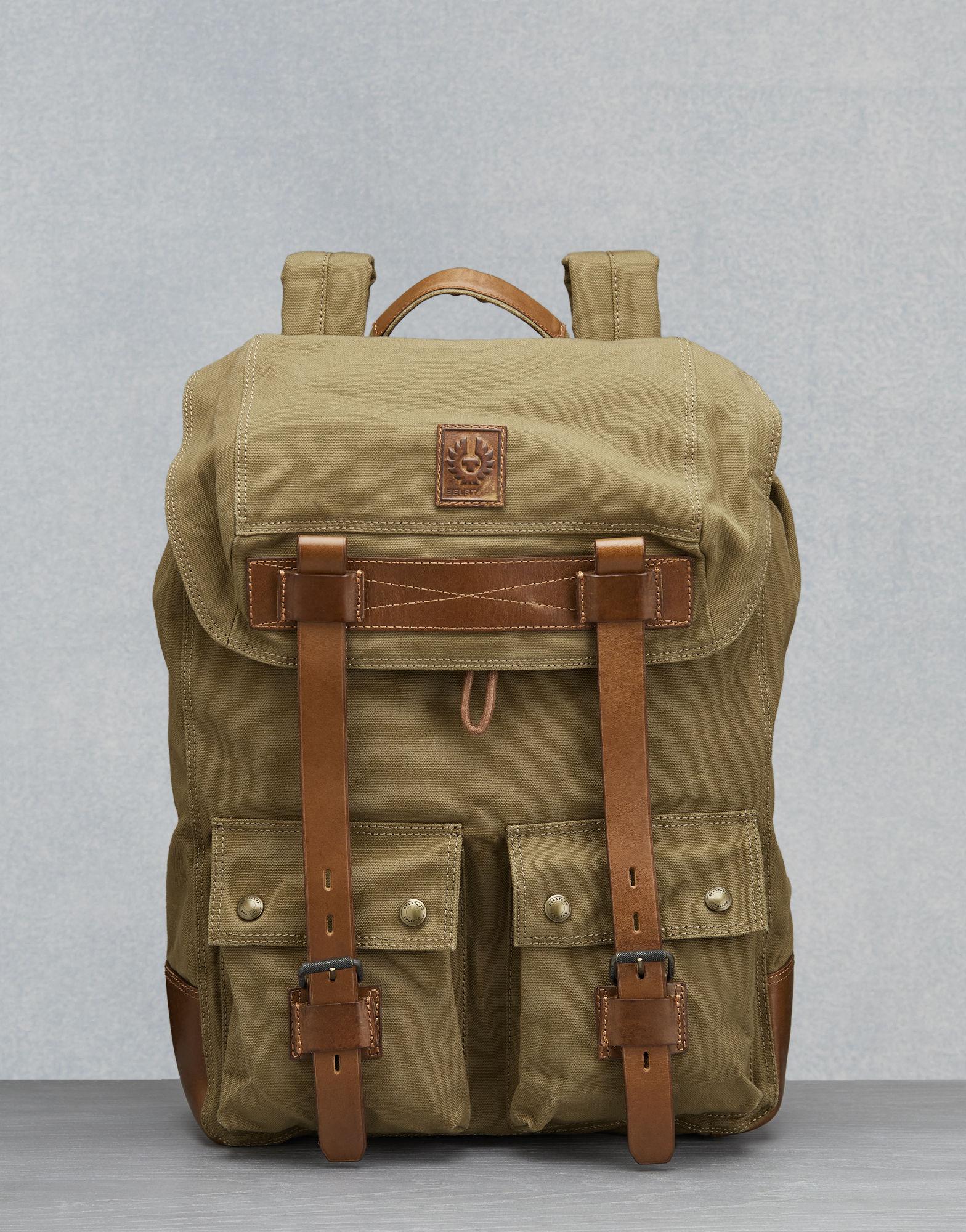Belstaff Cotton Colonial Backpack in Khaki (Natural) for Men - Lyst