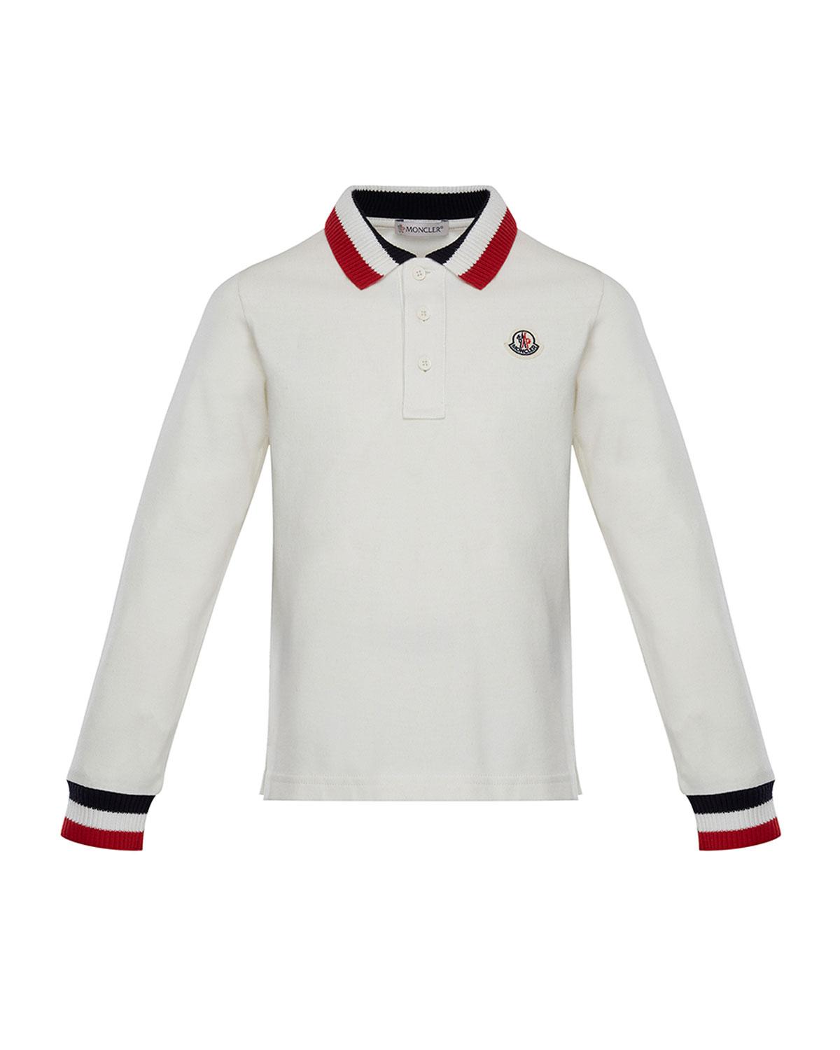 Moncler Maglia Long-sleeve Polo Shirt in White for Men - Lyst